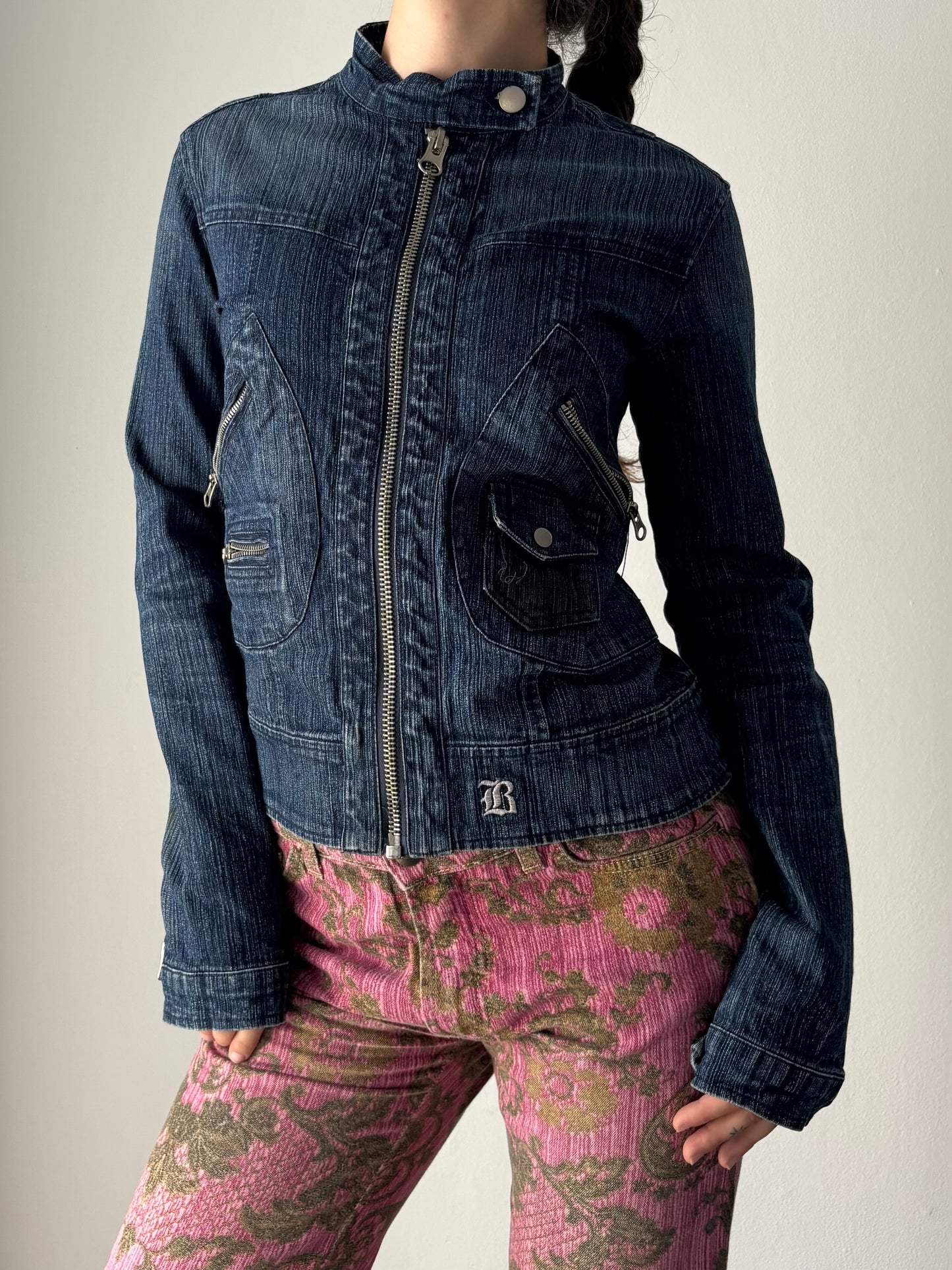 Y2K dark wash denim jacket