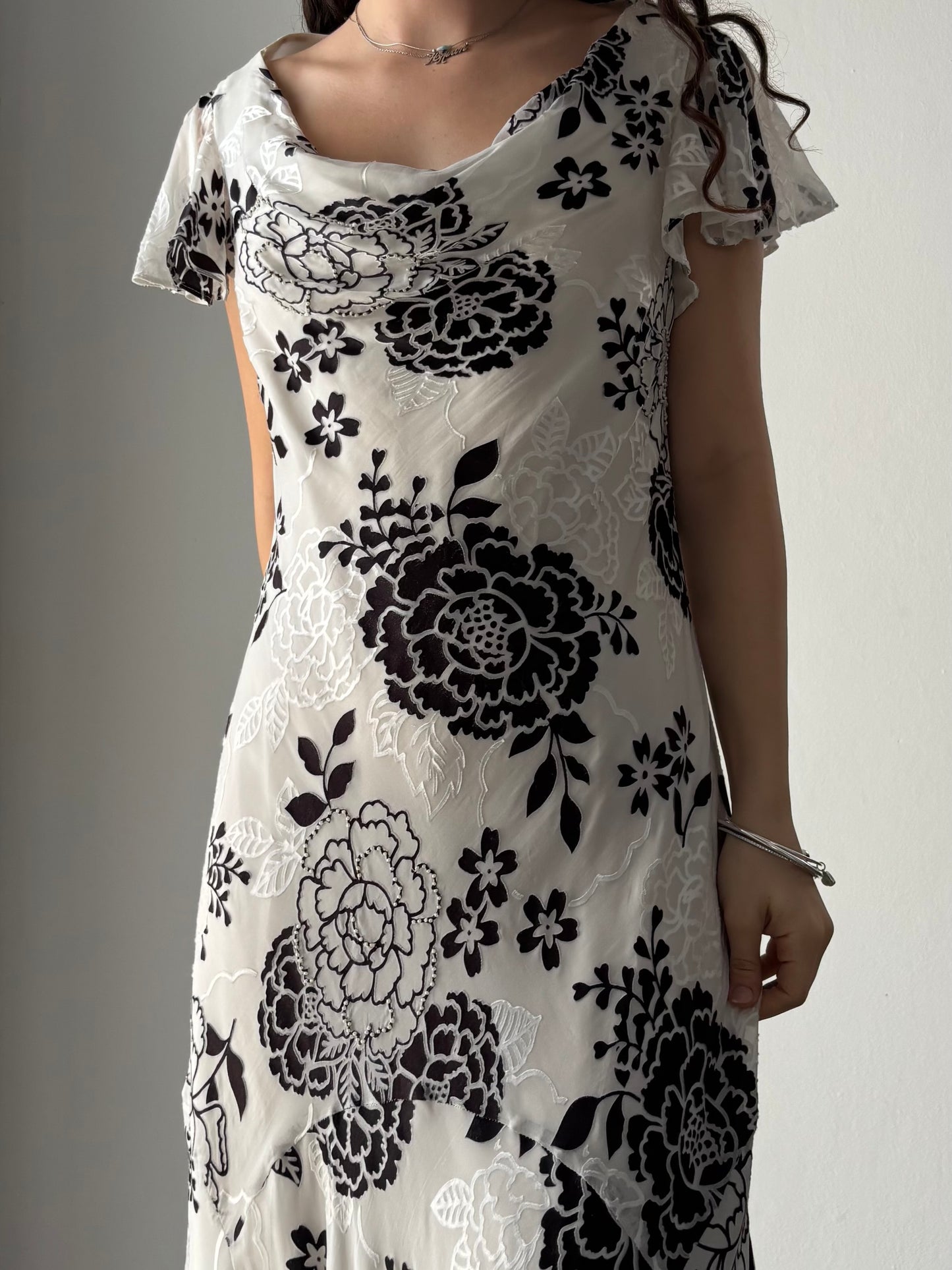 CC Vintage floral silk dress