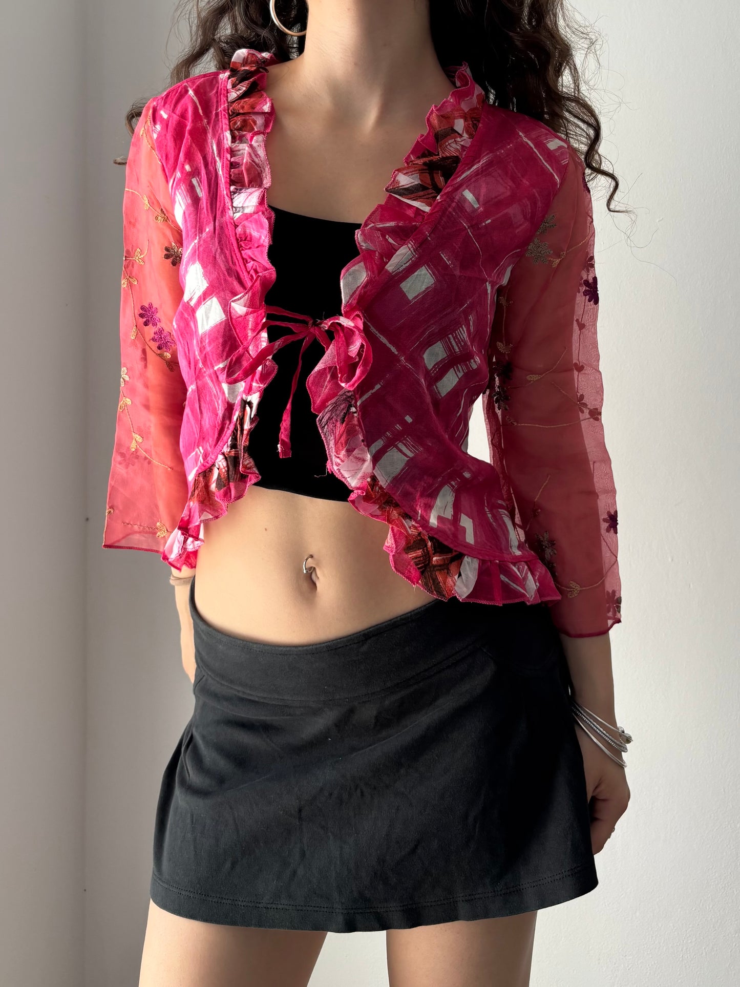 Custo Barcelona pink tie cardigan