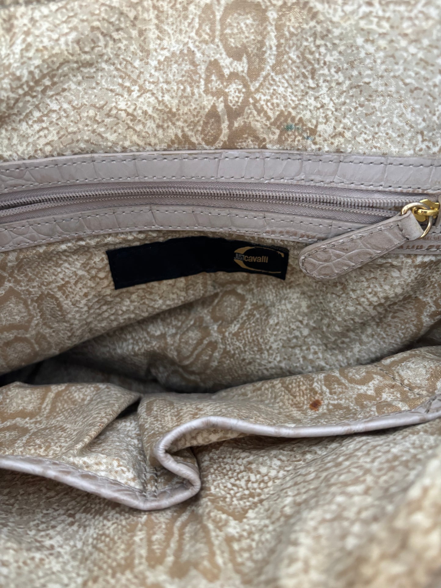 Just Cavalli cream shoulder bag