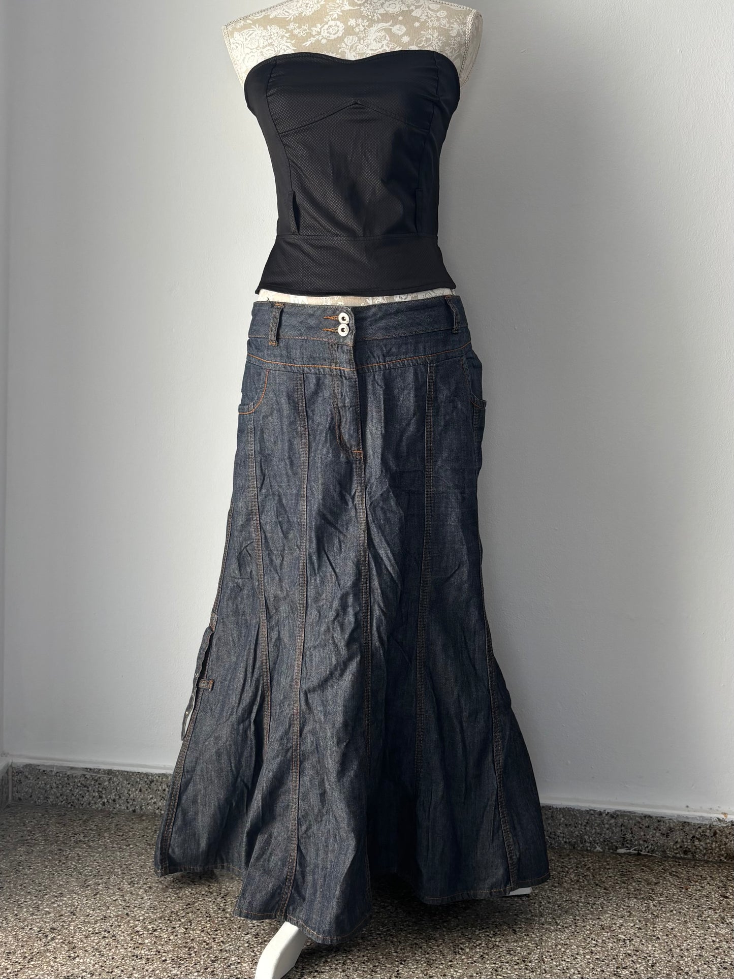 Jean maxi skirt