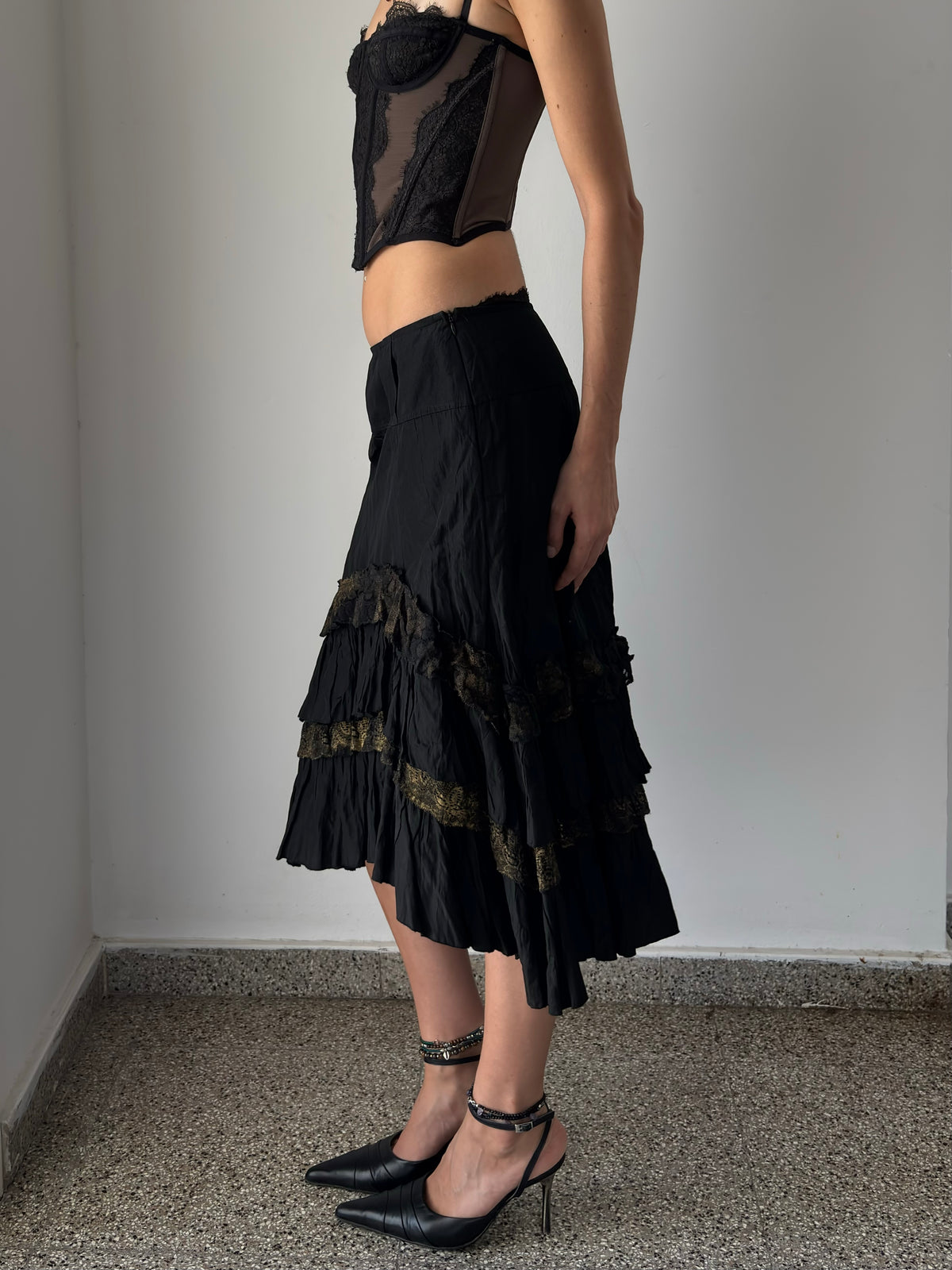 Black asymmetrical fairy skirt