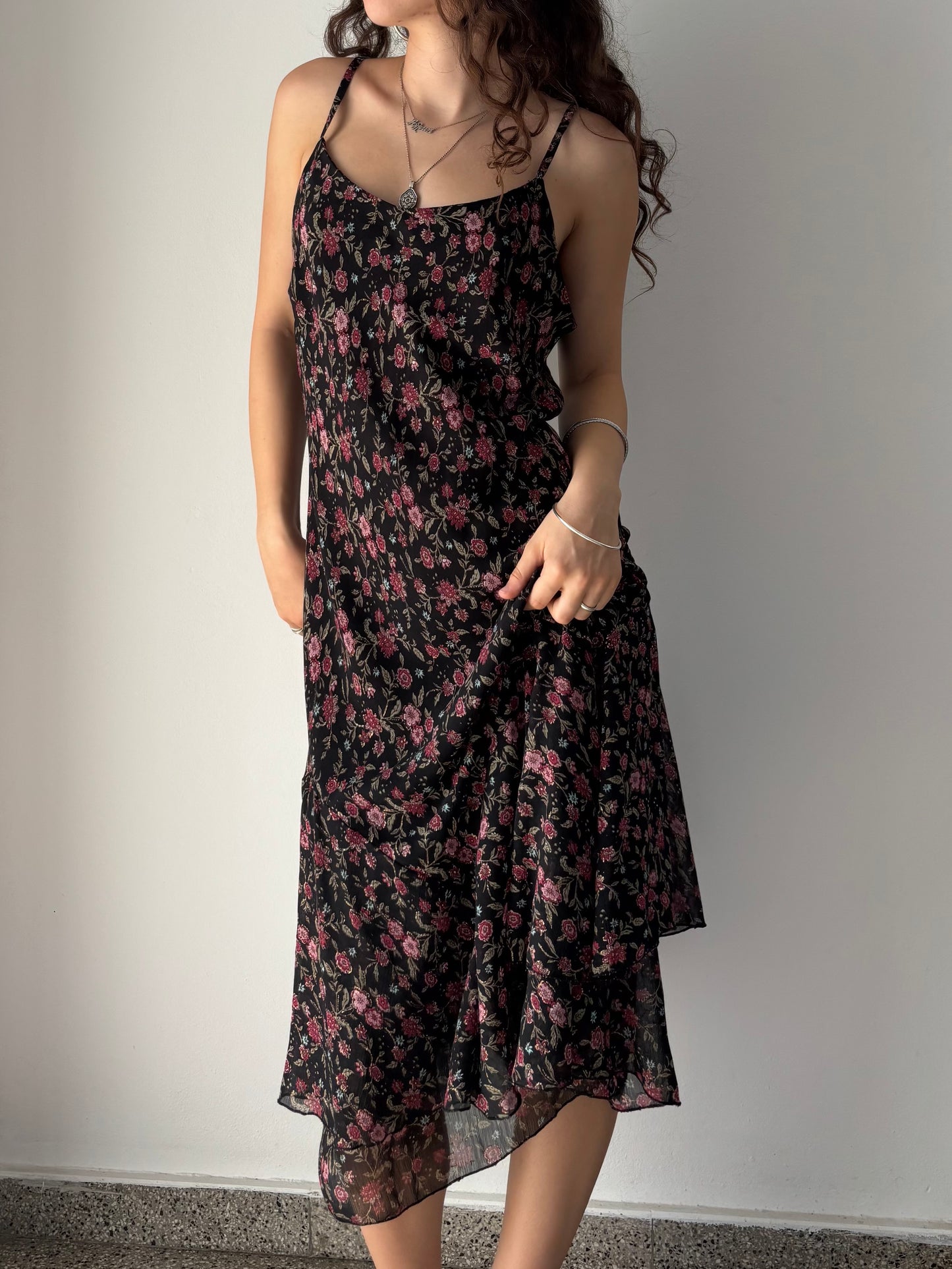 Floral print flowy maxi dress