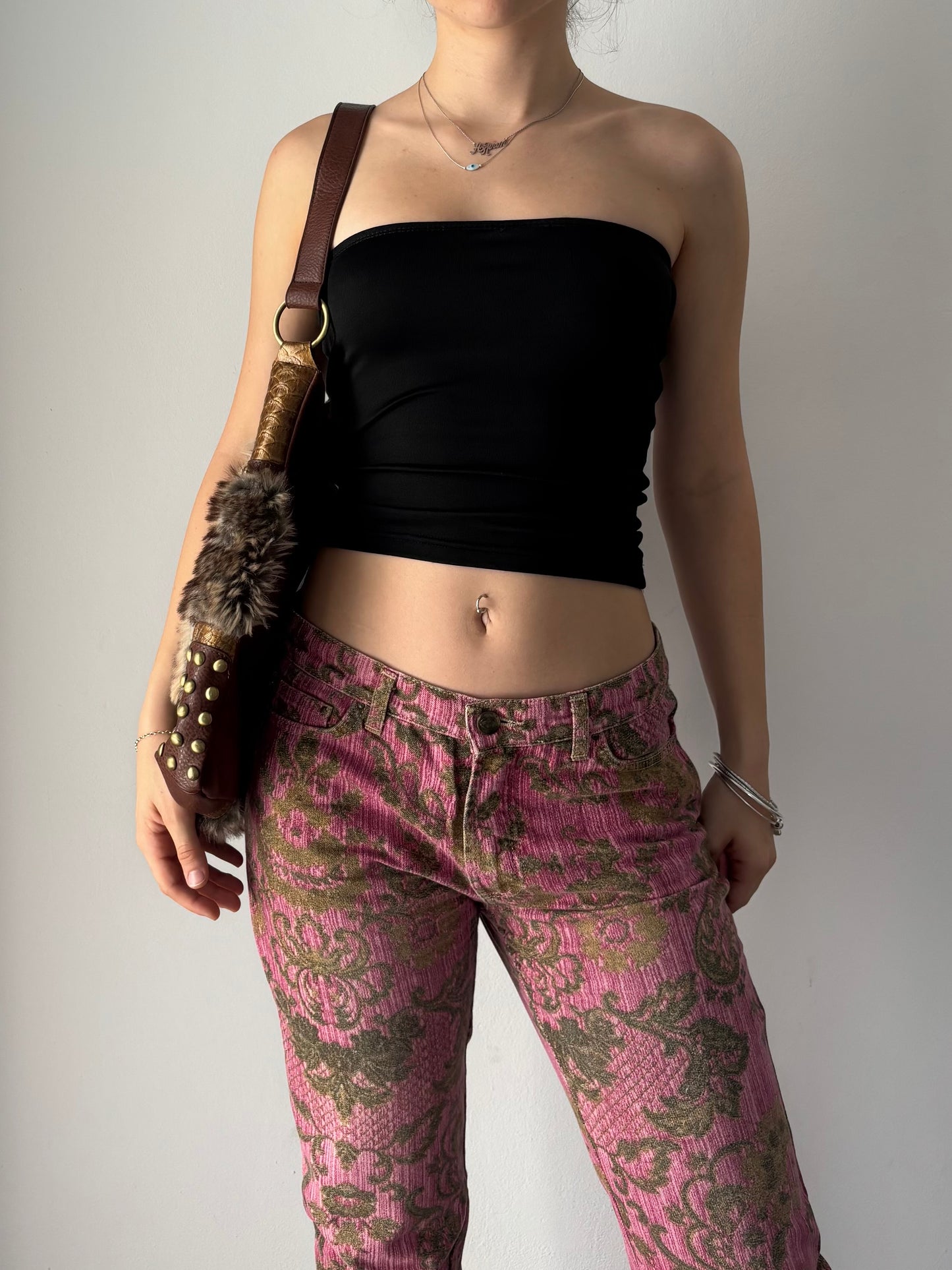 Roccobarocco brown fur bag