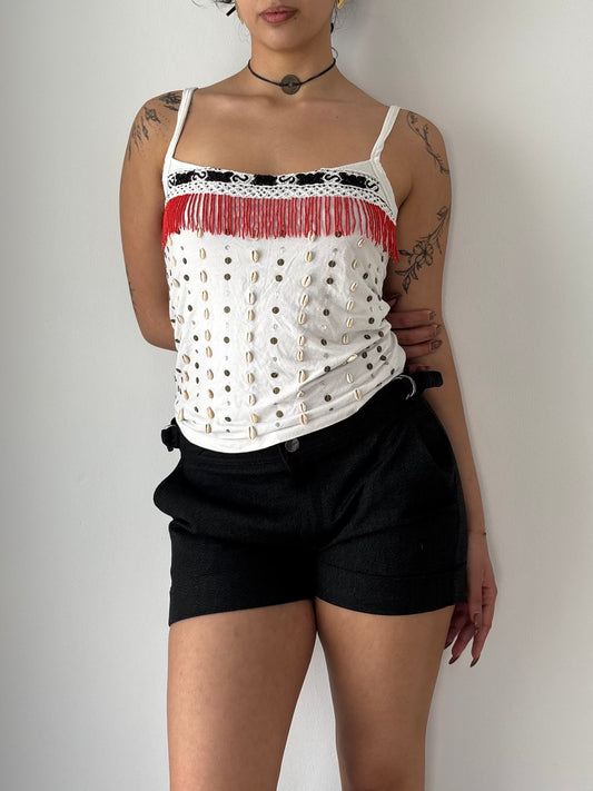 White tank too with beads and seashells