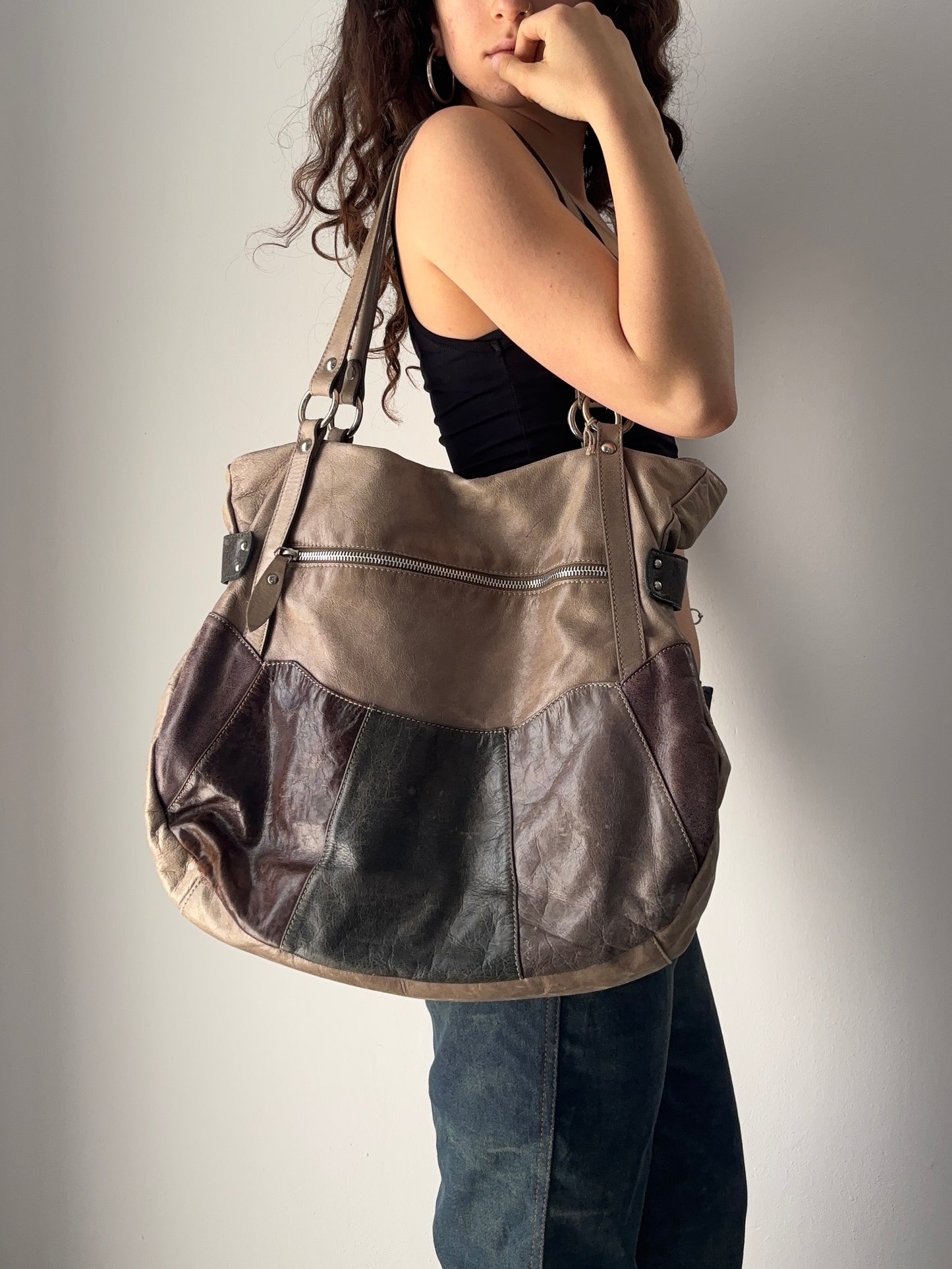Italian leather shoulder bag
