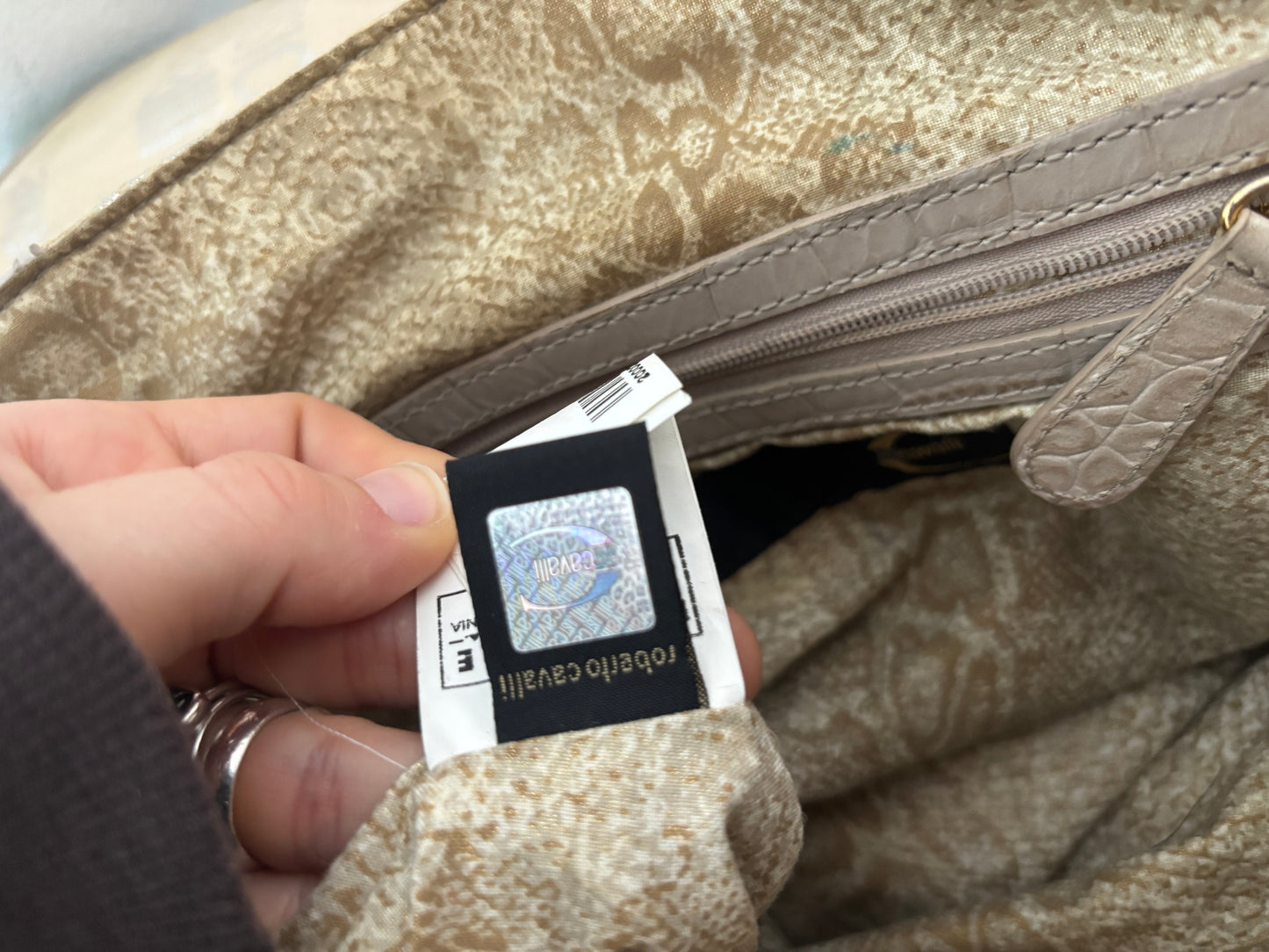 Just Cavalli cream shoulder bag