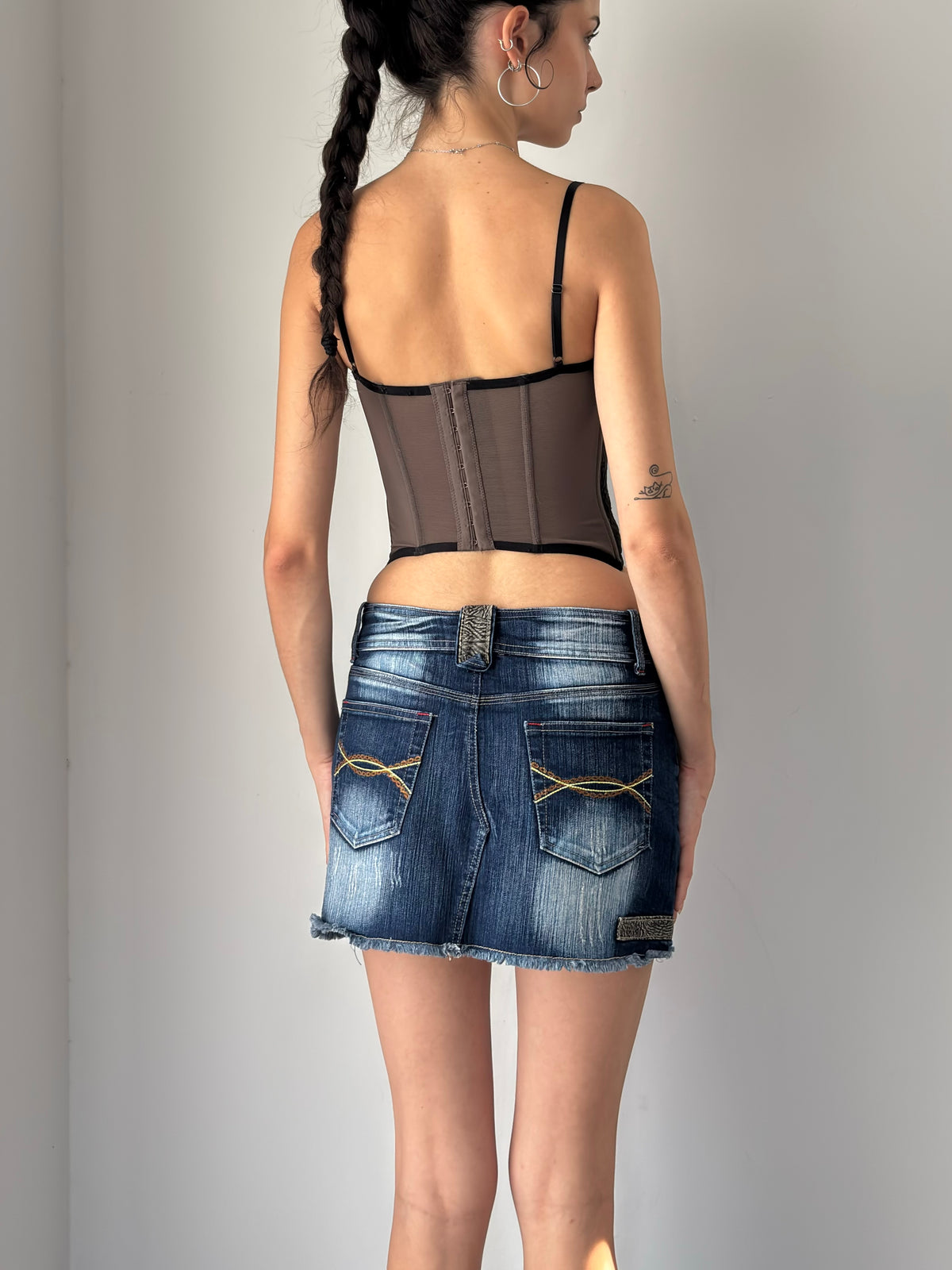 Denim mini skirt