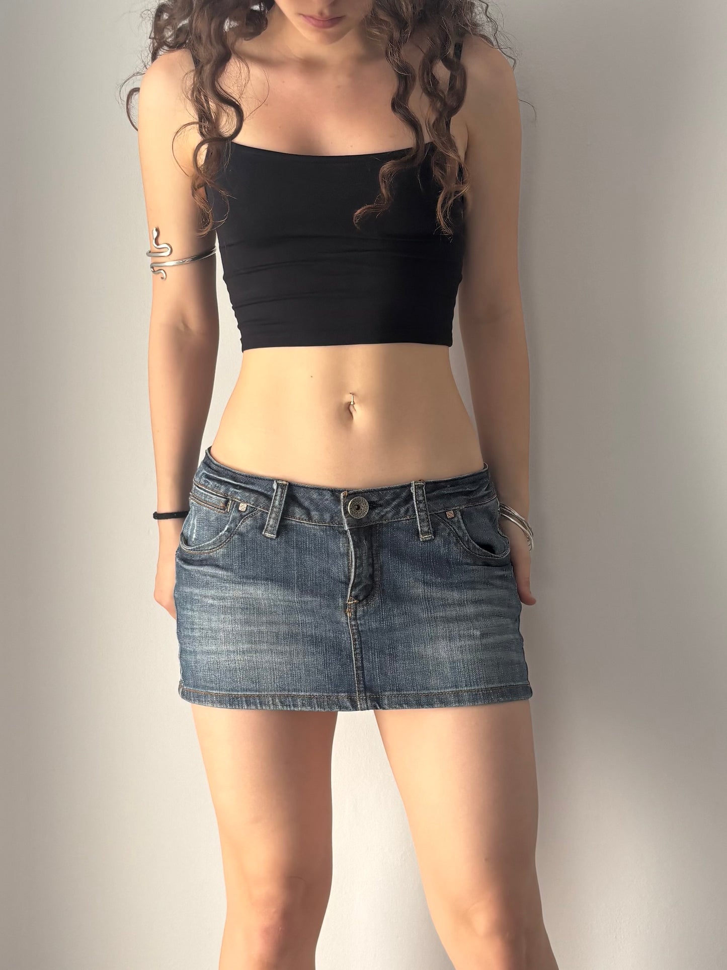 Jean mini skirt