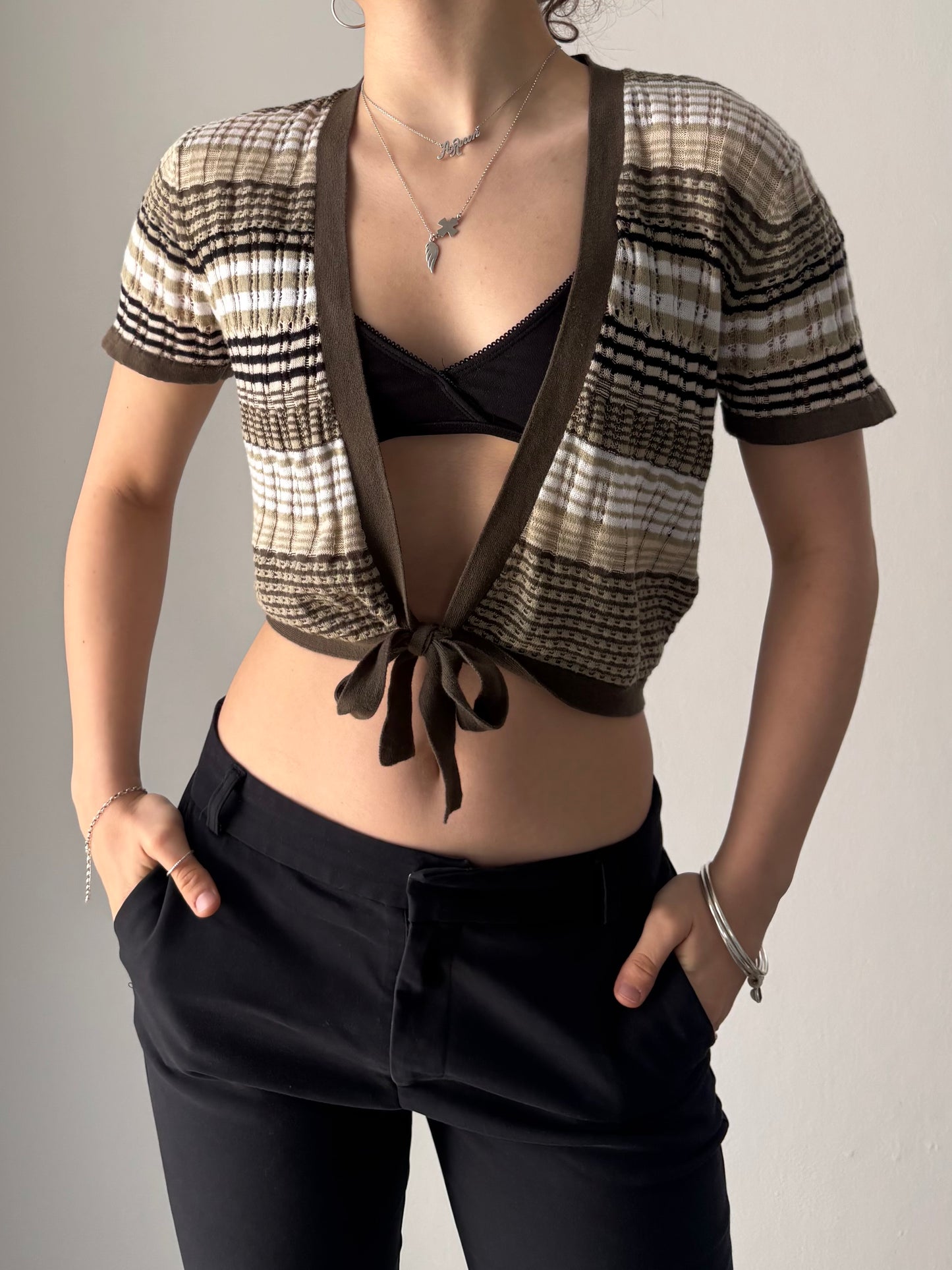 Knit striped cardigan