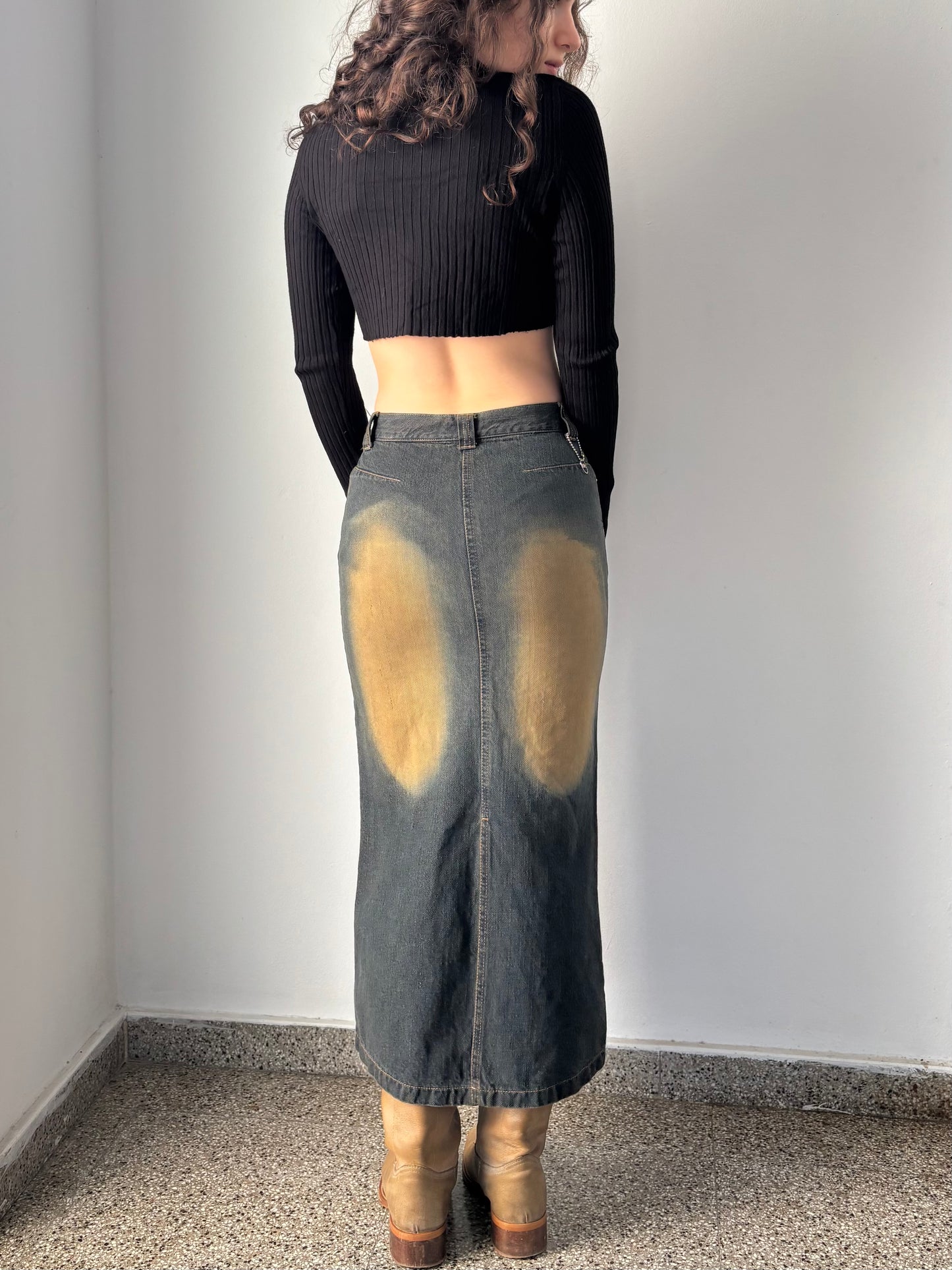 Y2K maxi denim skirt