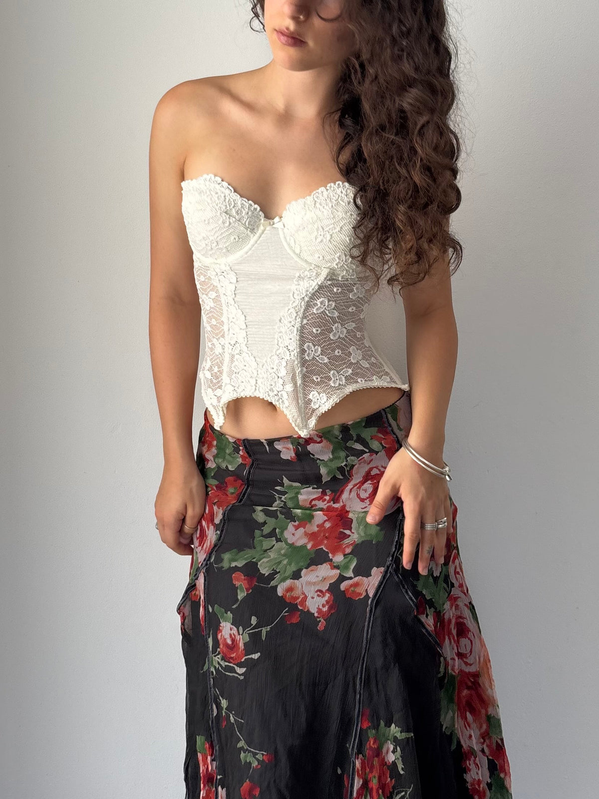 White lace corset