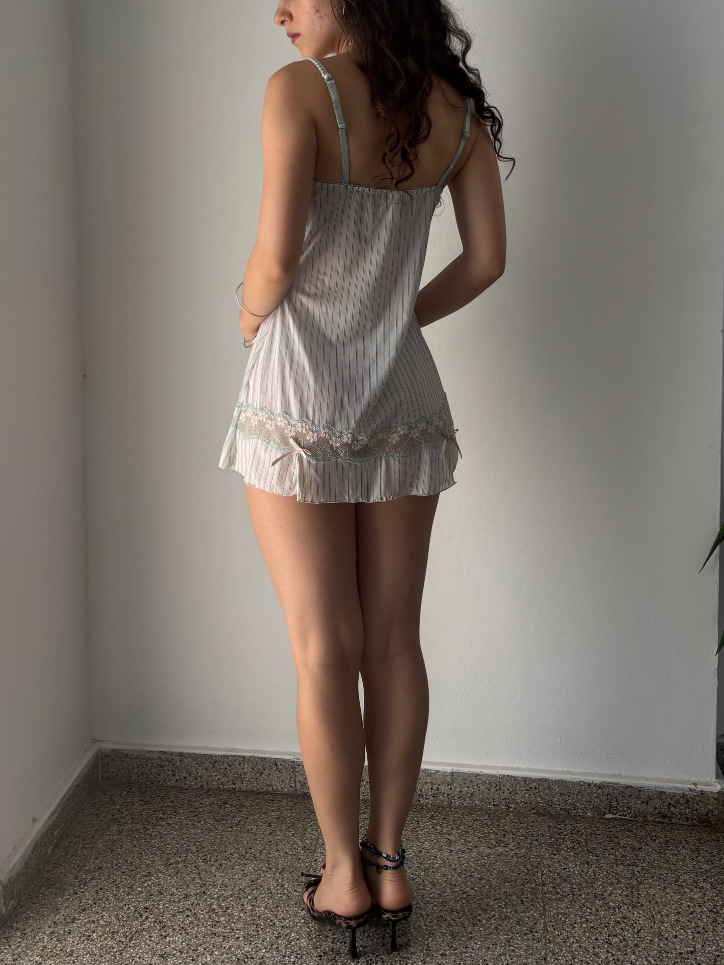 Striped baby doll slip