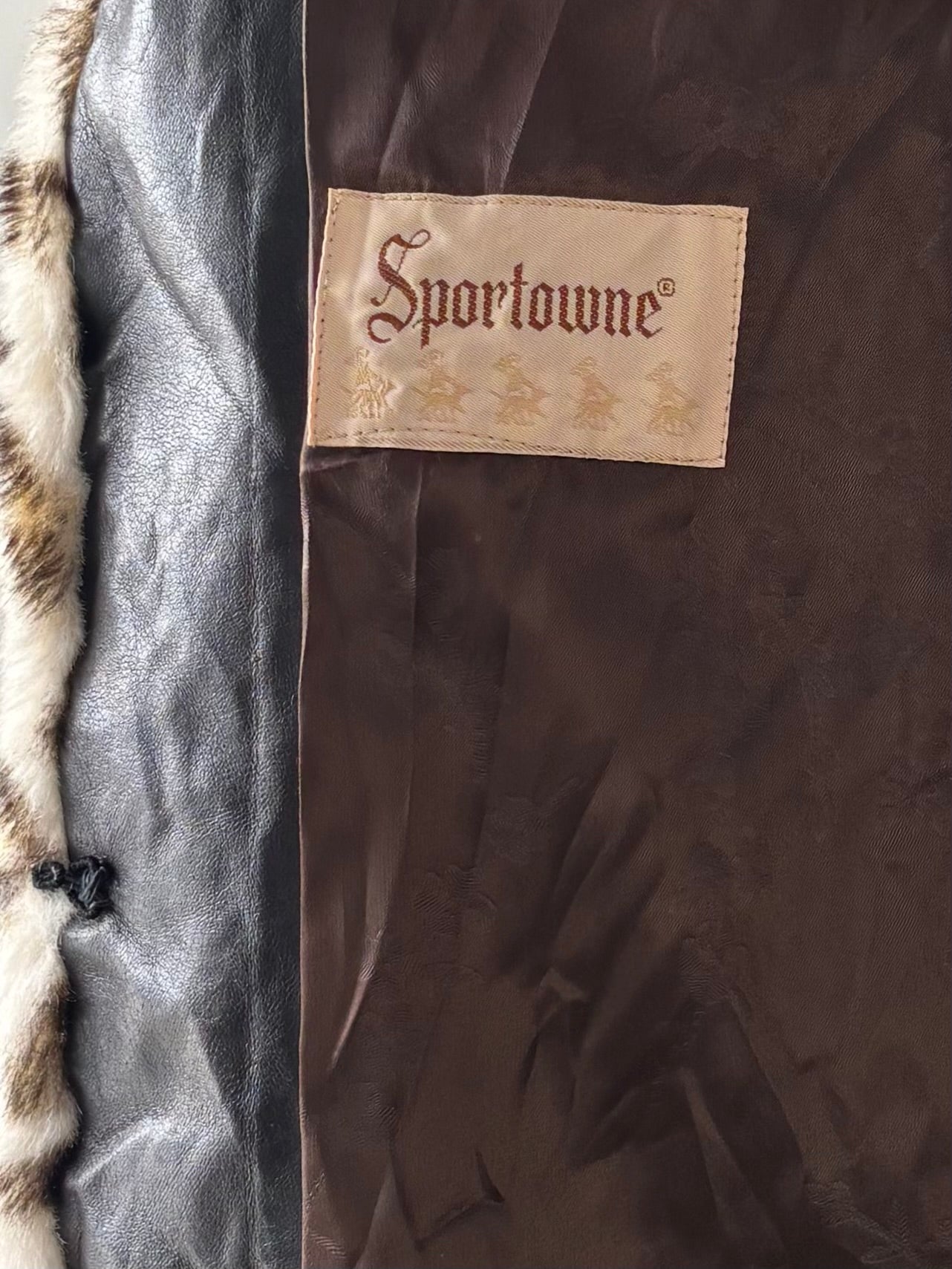 Leopard print faux fur coat