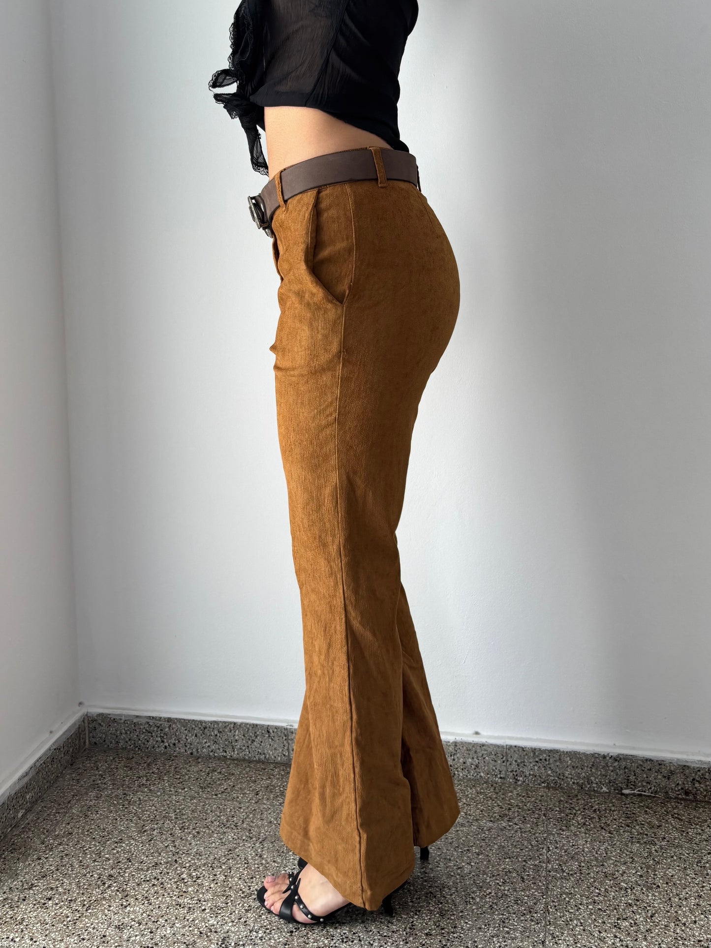 Brown high waist bell bottoms