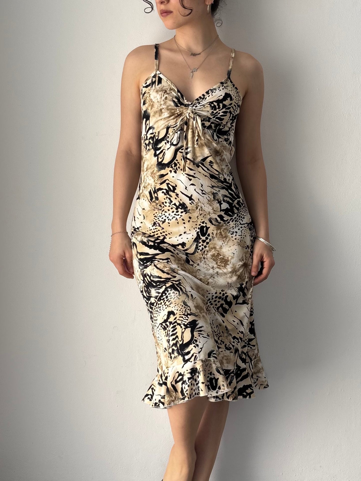 Animal print midi dress