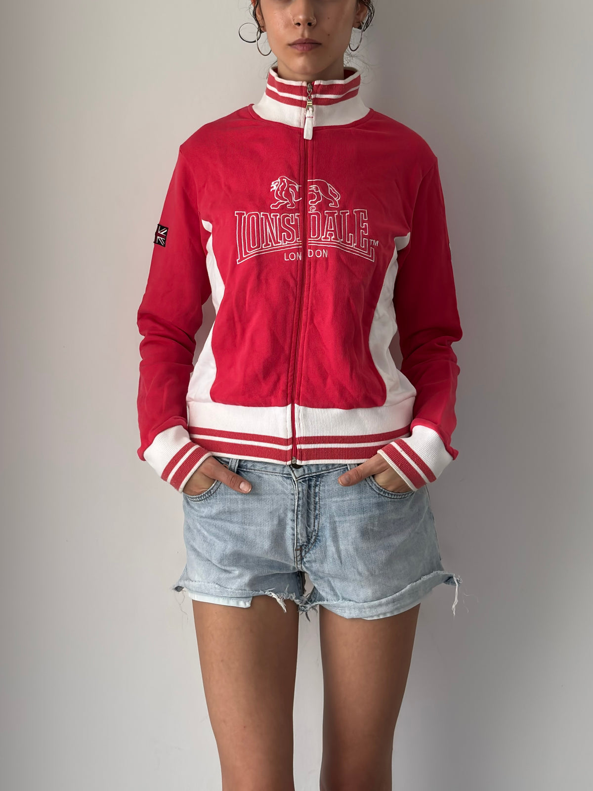 Lonsdale pink zip up