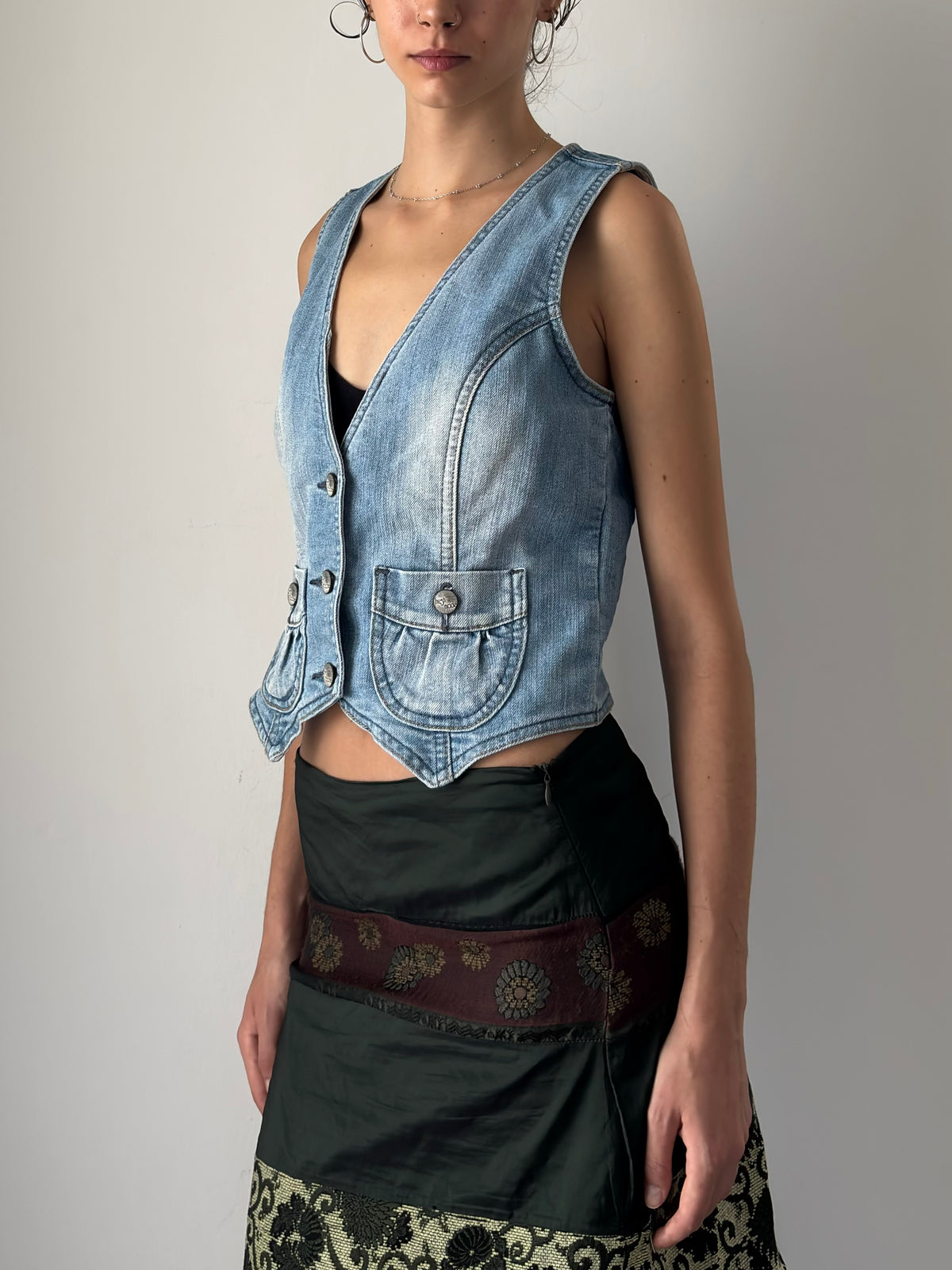Denim vest top