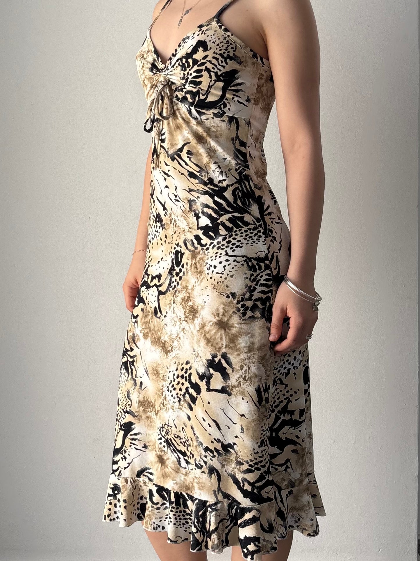 Animal print midi dress