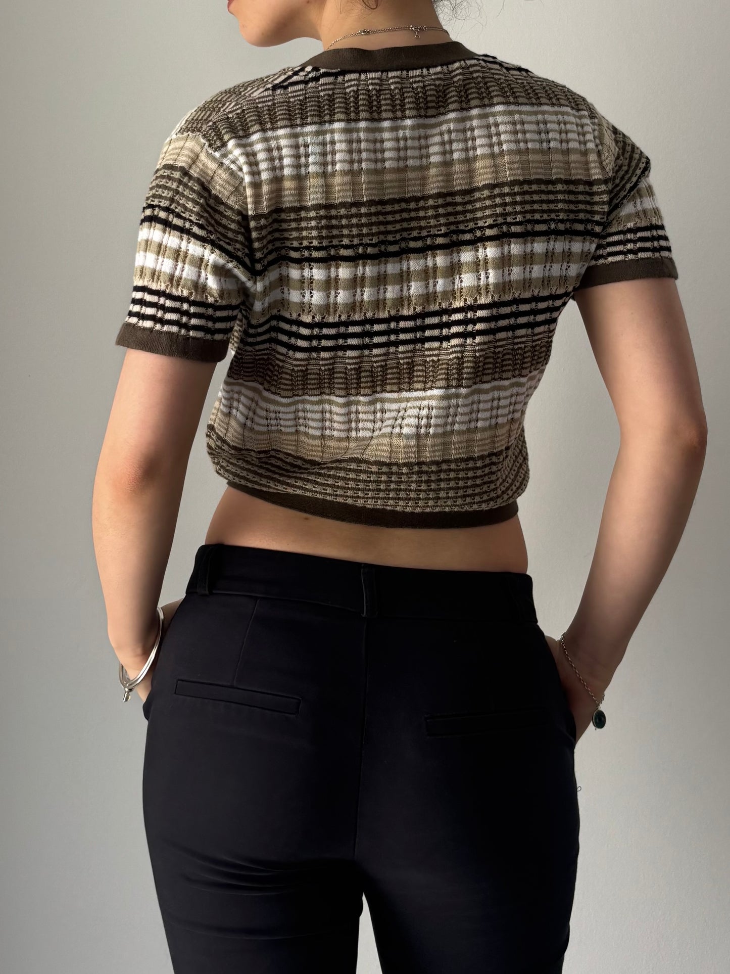 Knit striped cardigan