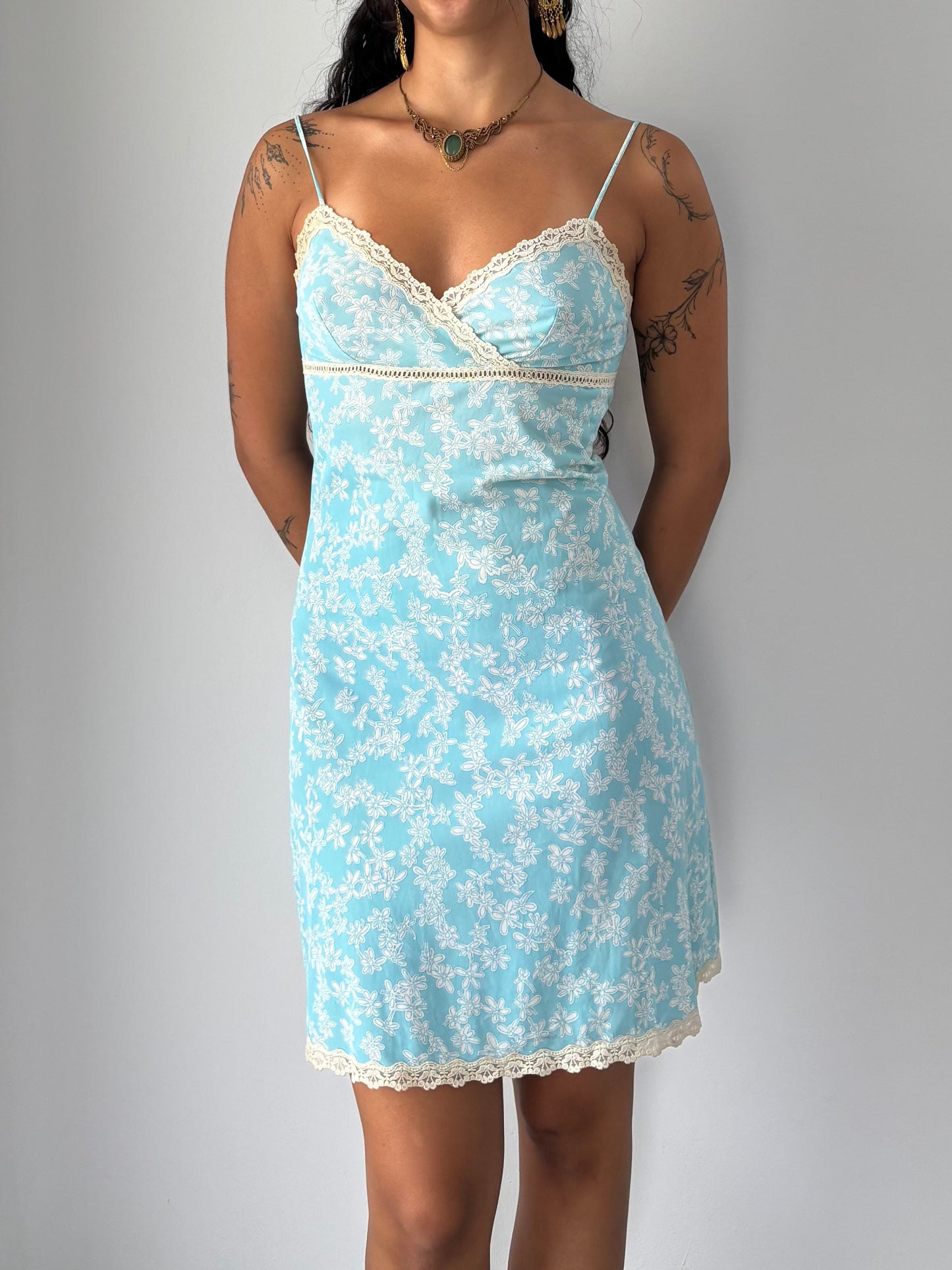 Baby blue floral dress