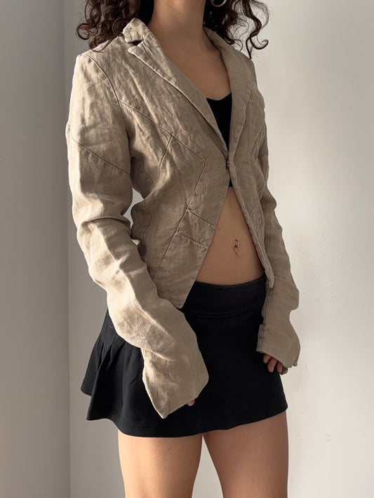 Linen beige blazer