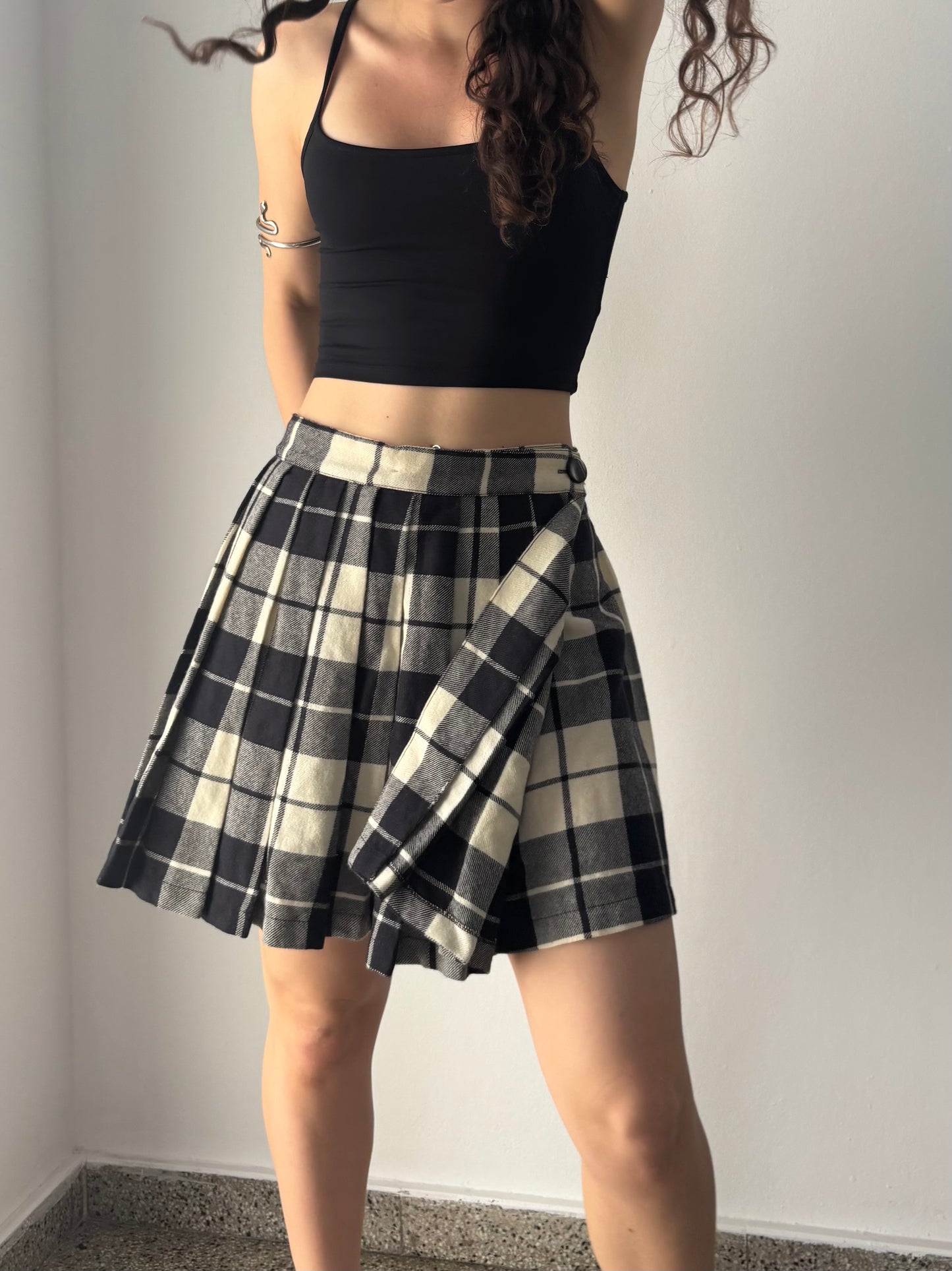 Plaid skirt with pleats