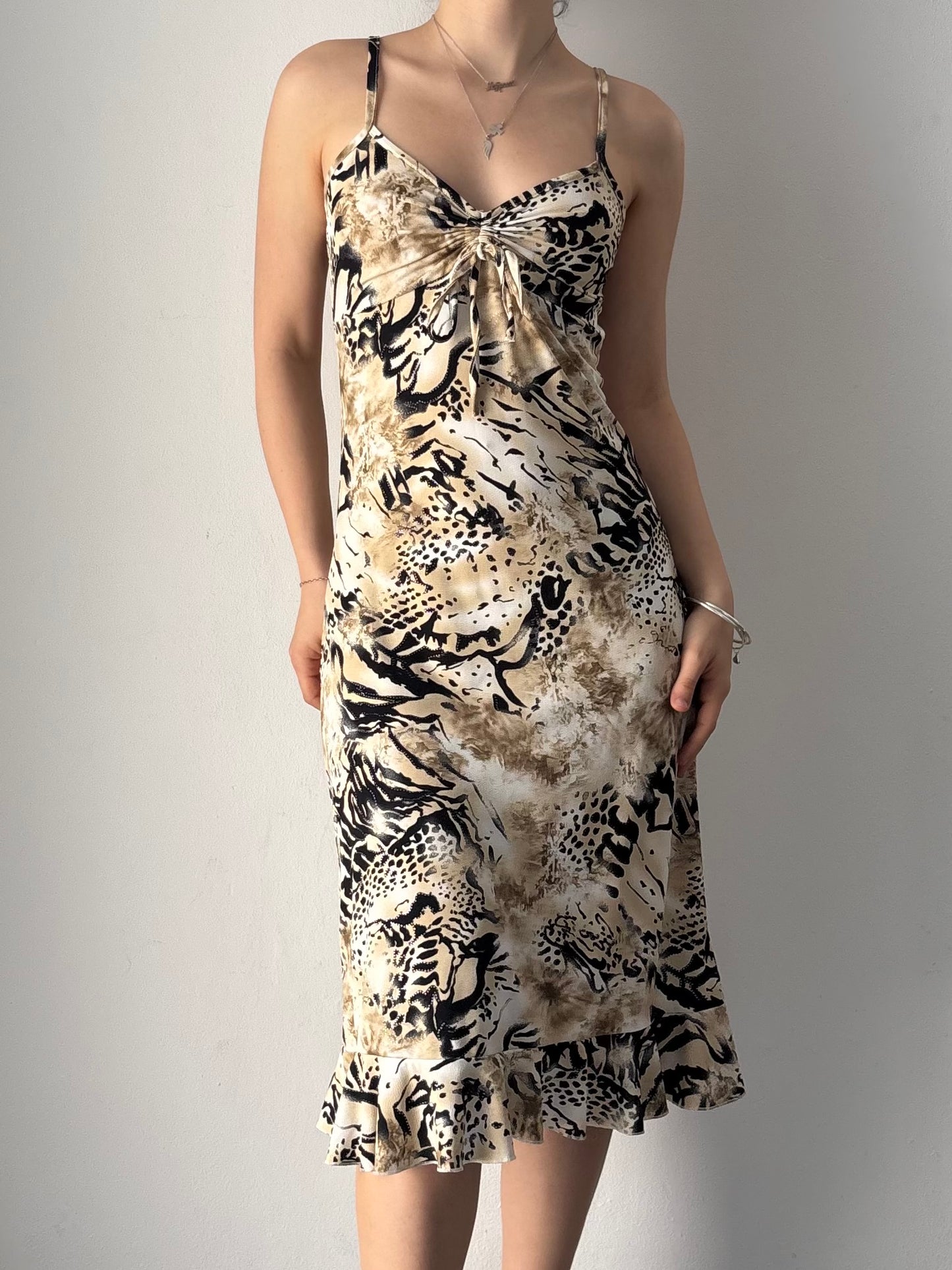 Animal print midi dress