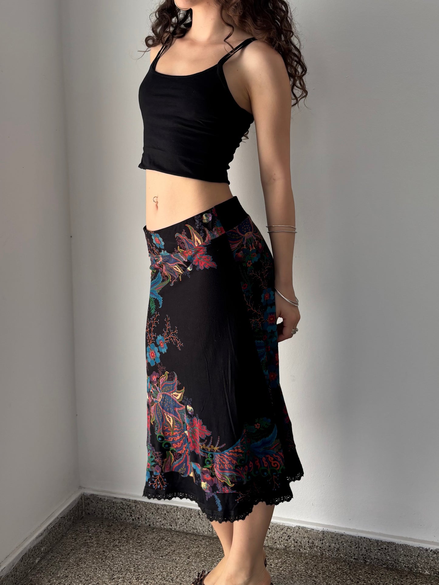 Desigual midi skirt with floral design