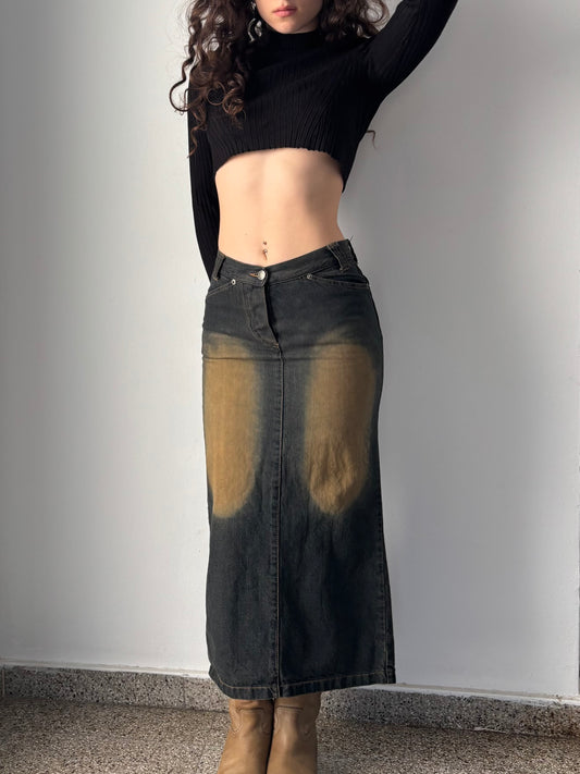 Y2K maxi denim skirt