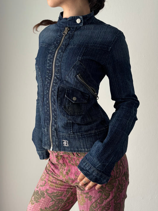 Y2K dark wash denim jacket