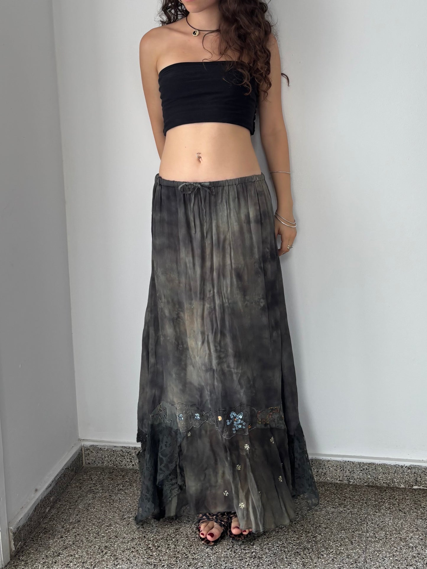 Olive green maxi fairy skirt