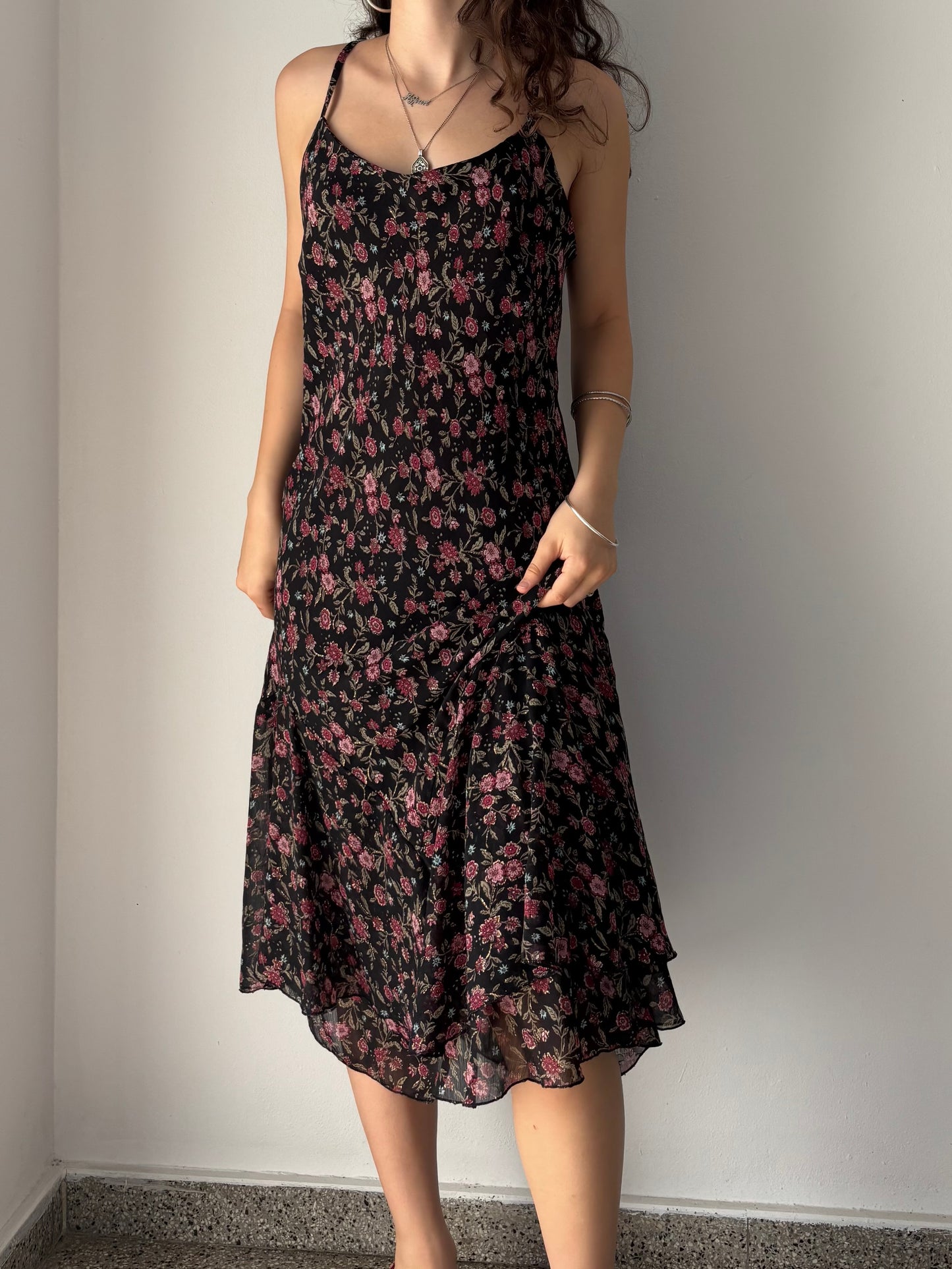 Floral print flowy maxi dress