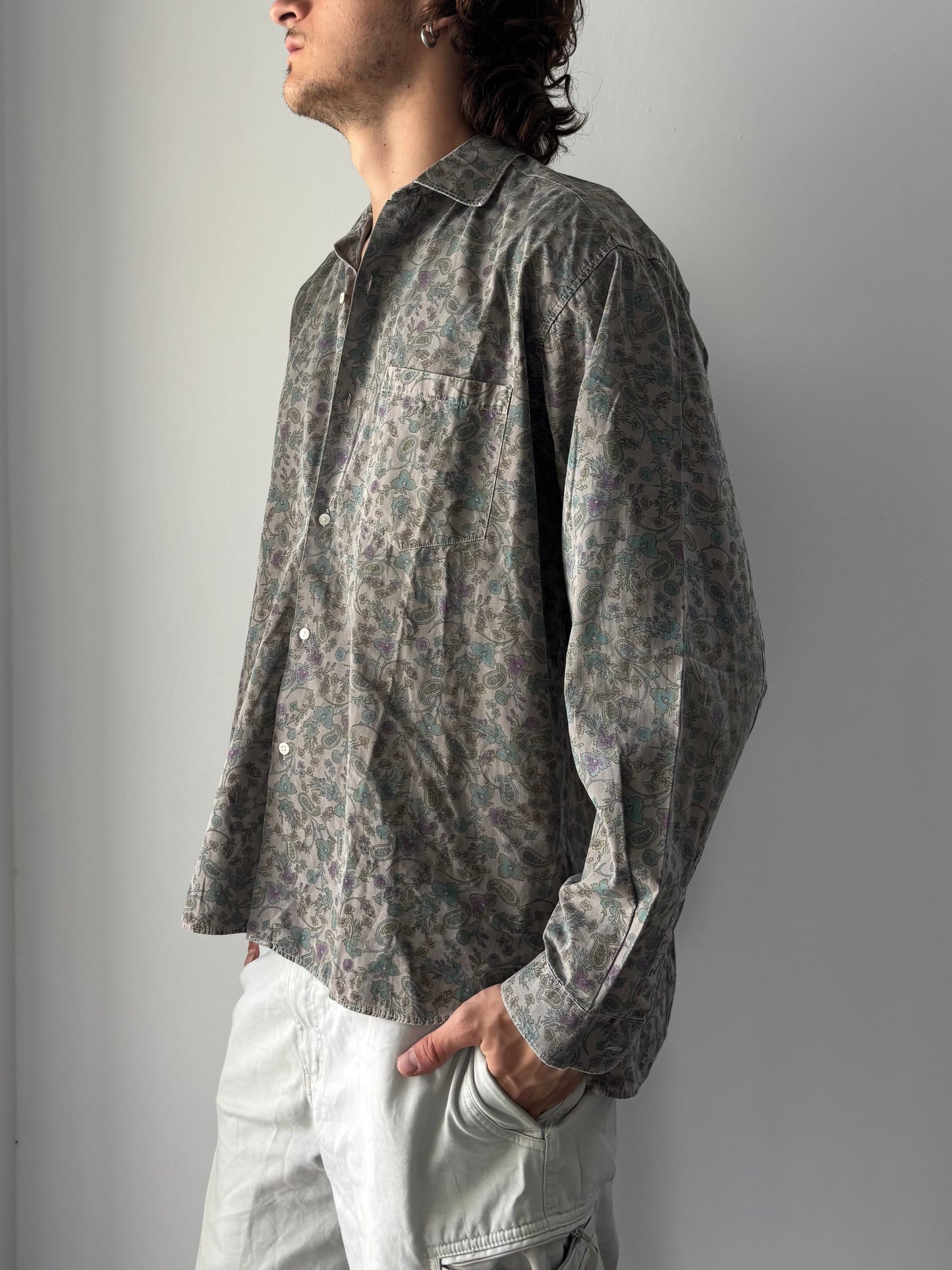 Floral long sleeve button up shirt