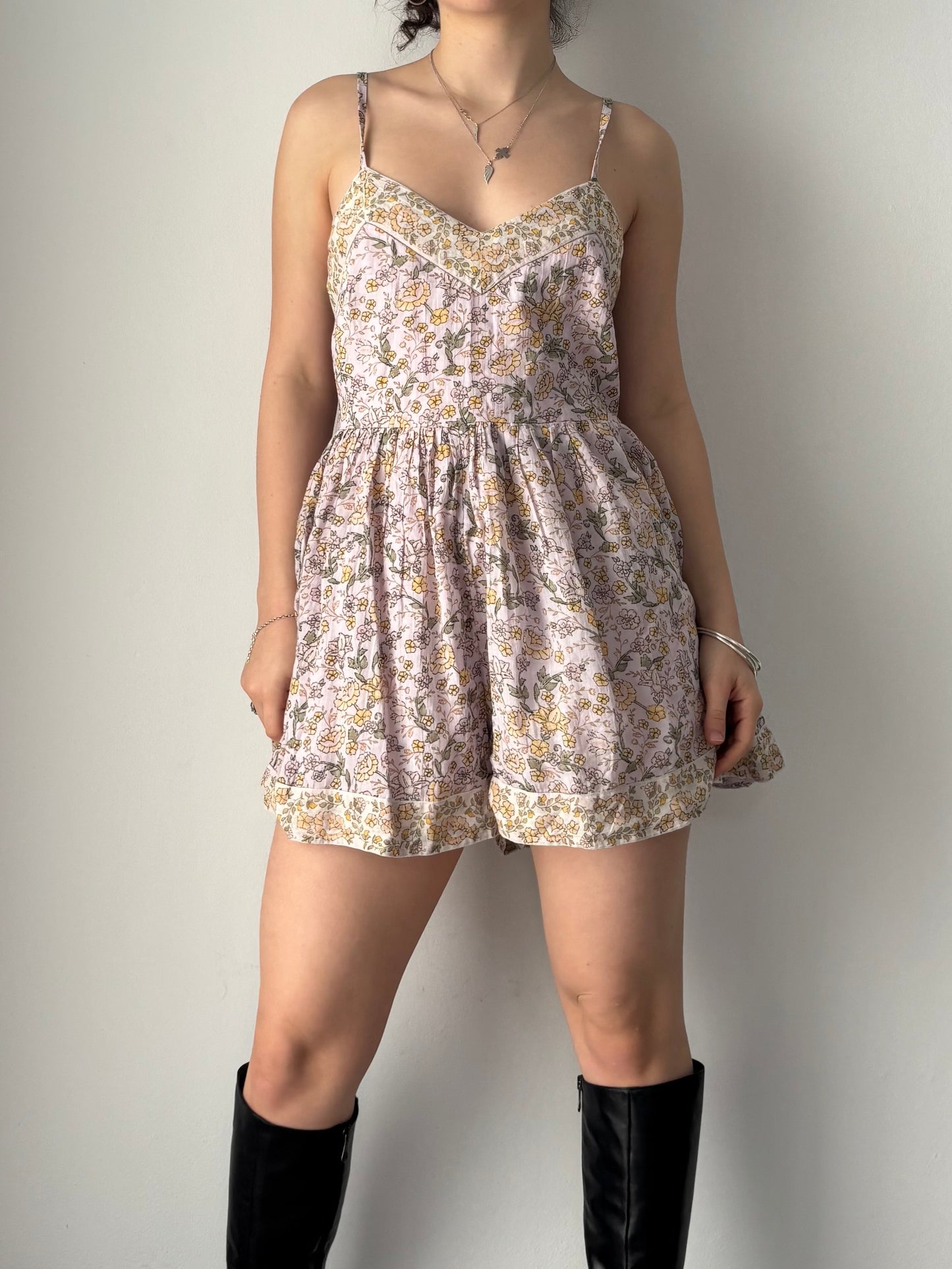 Pink floral jumpsuit