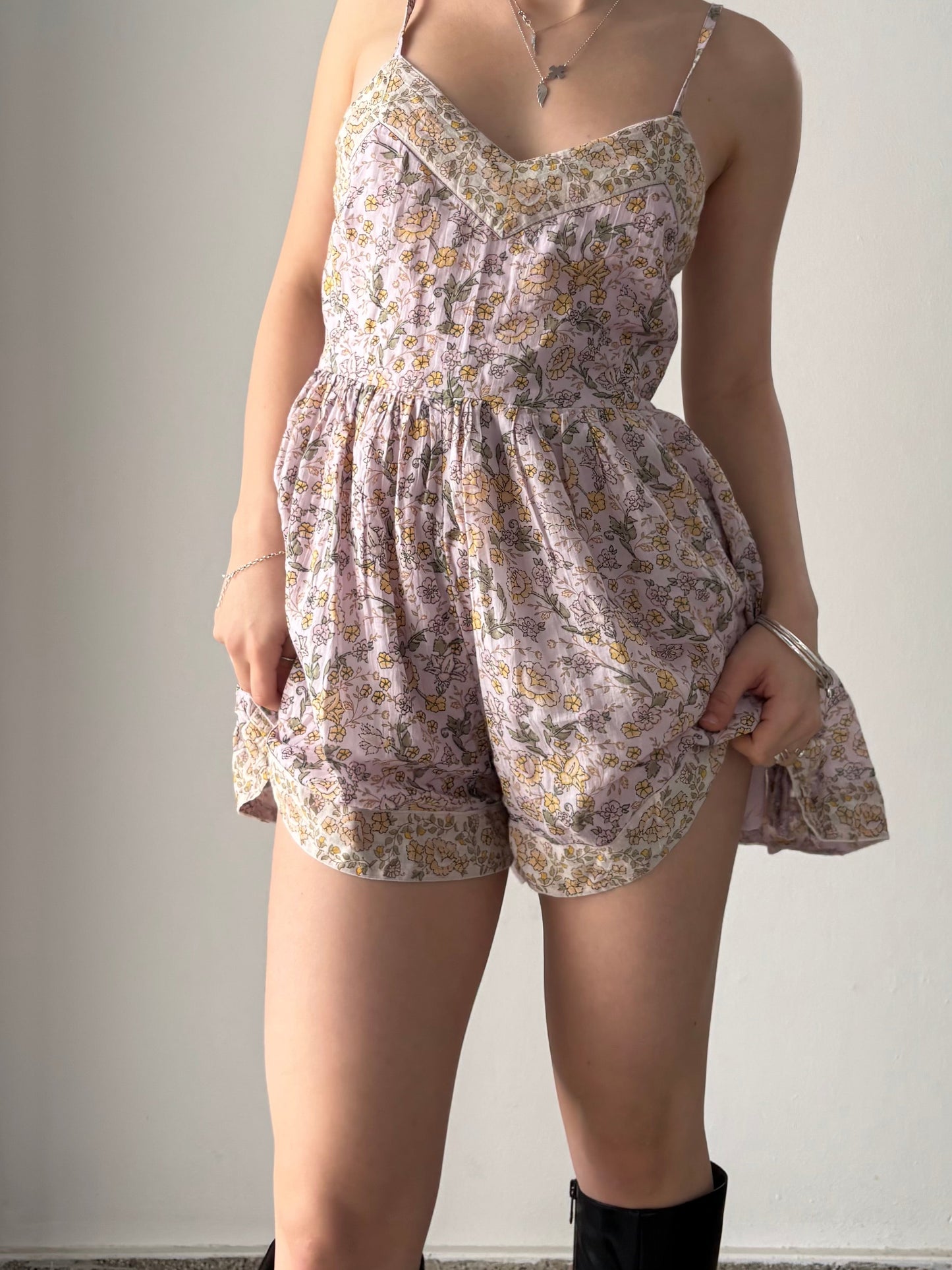 Pink floral jumpsuit
