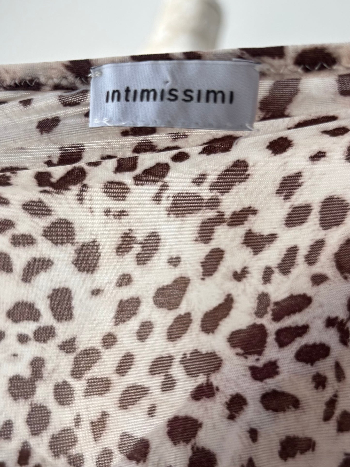 Intimissimi cheetah print slip dress with purple lace