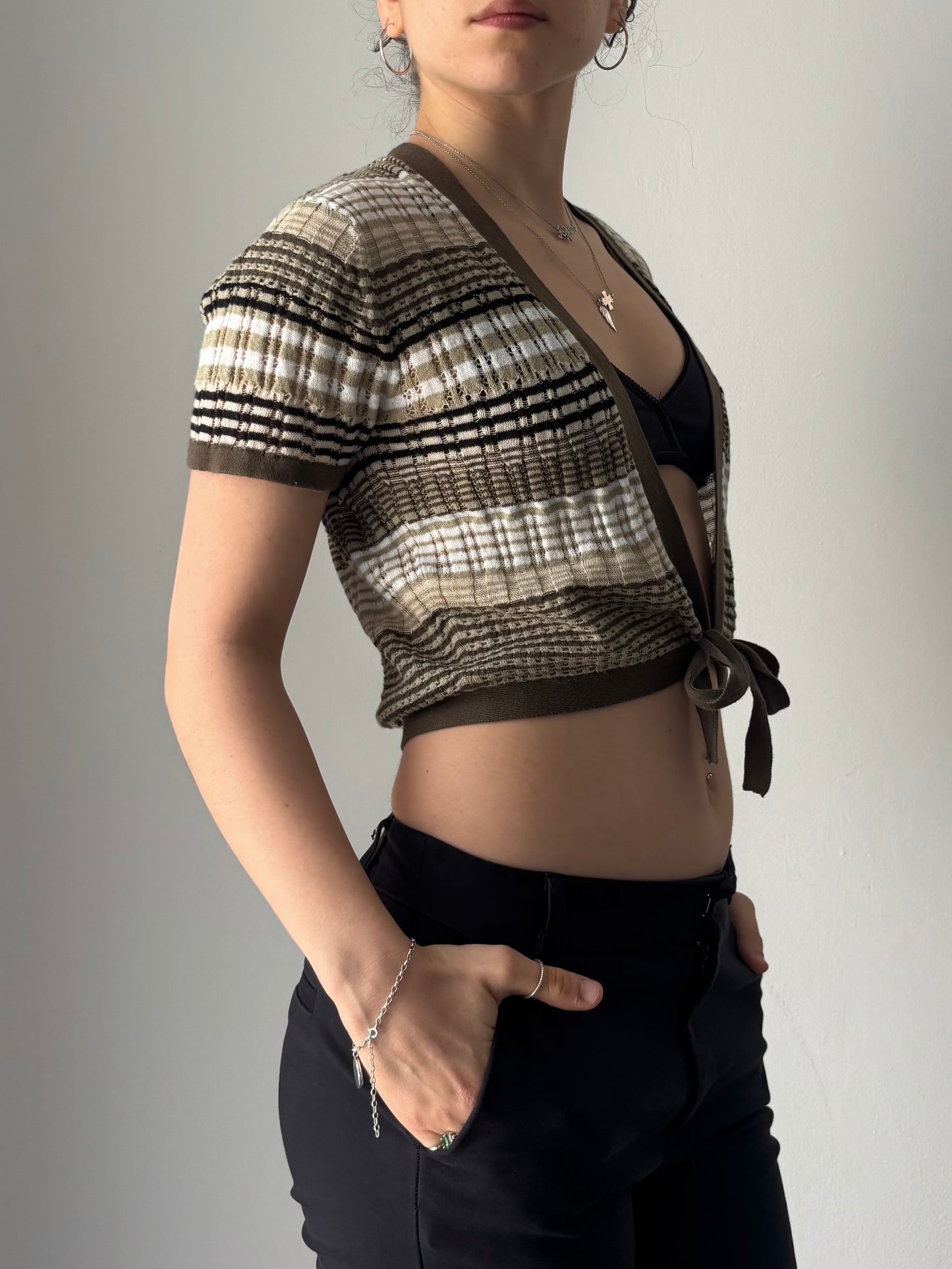 Knit striped cardigan