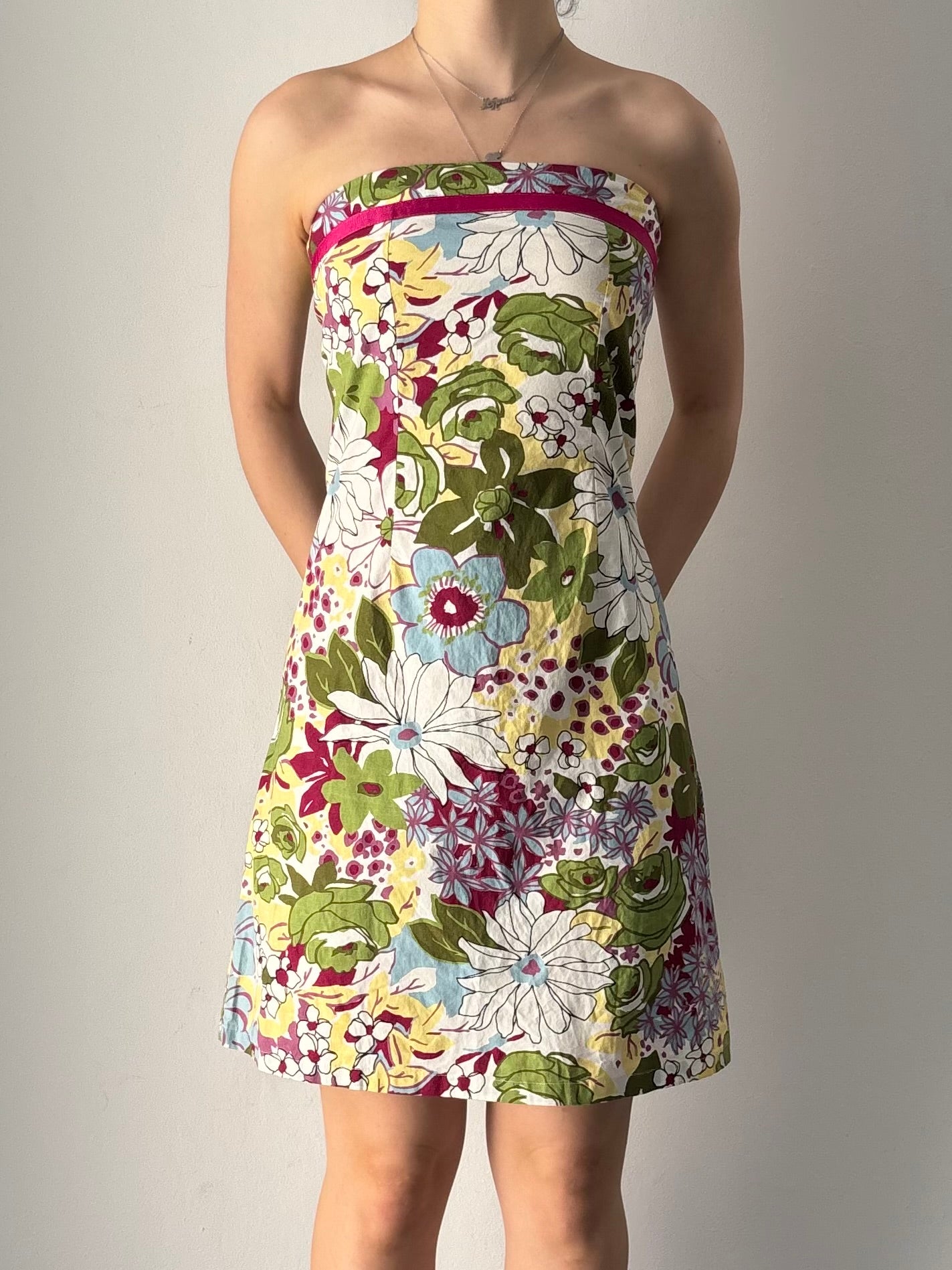 Strapless floral dress