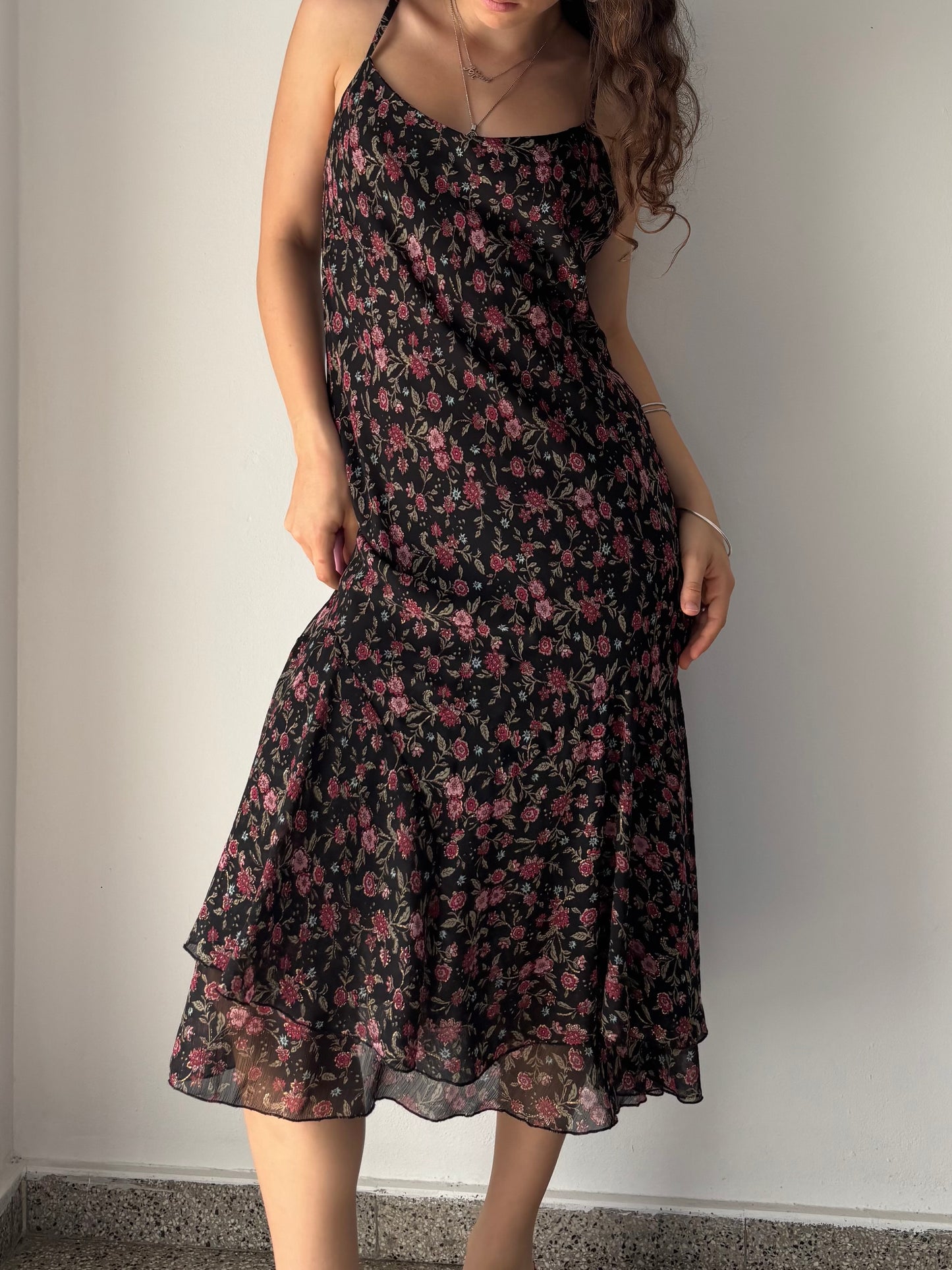 Floral print flowy maxi dress
