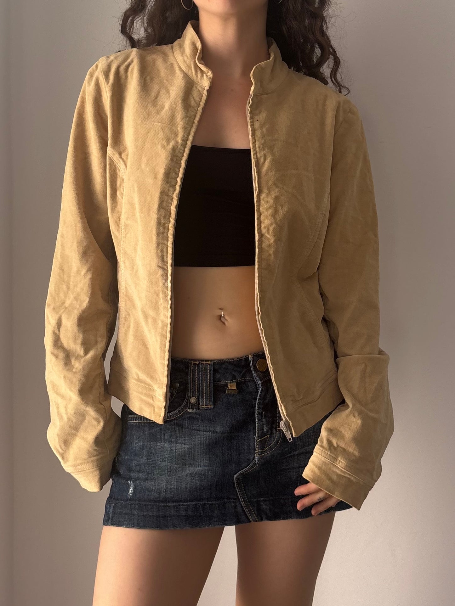Beige suede jacket