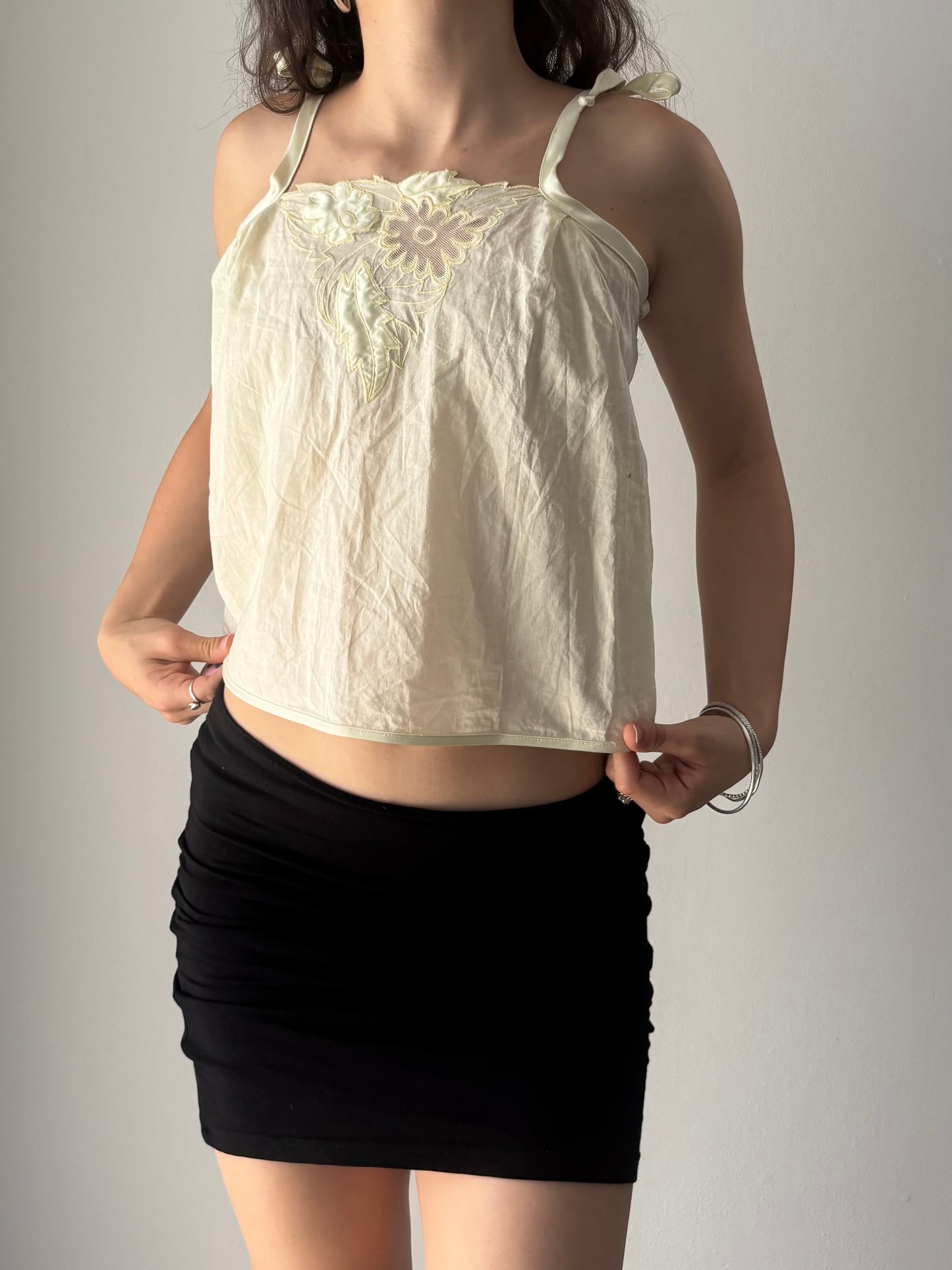 Yellow baby doll cami top