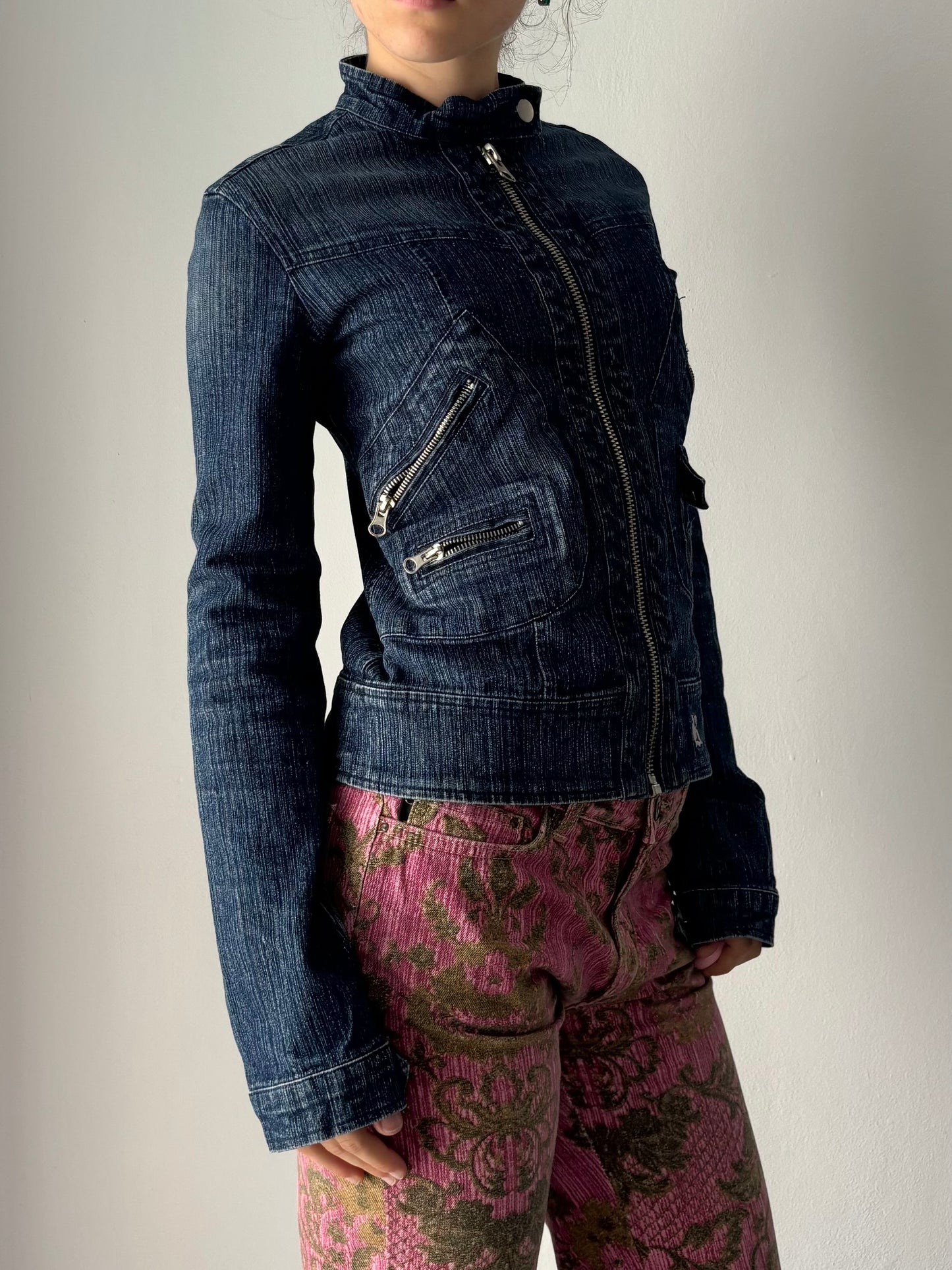 Y2K dark wash denim jacket