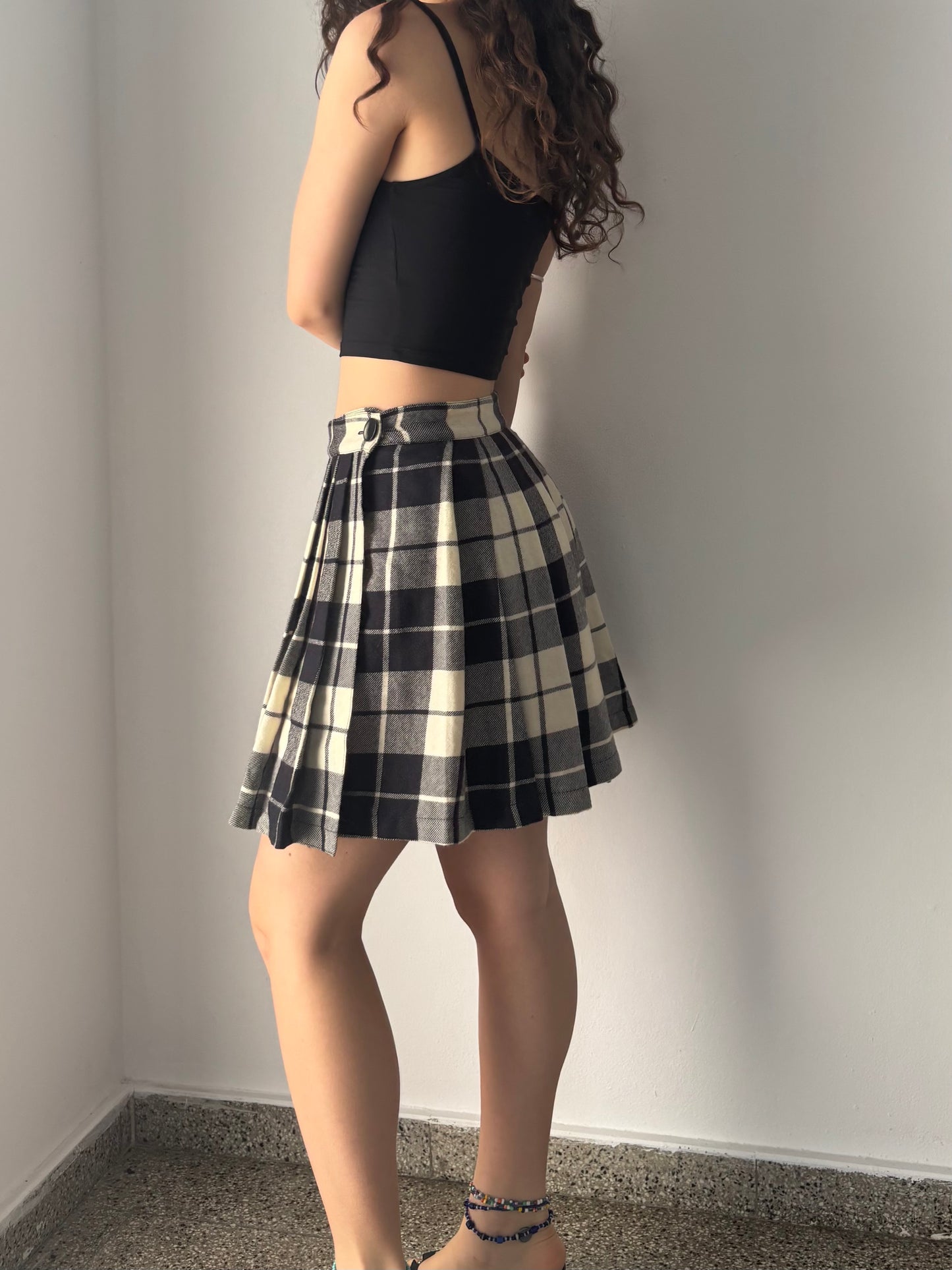 Plaid skirt with pleats