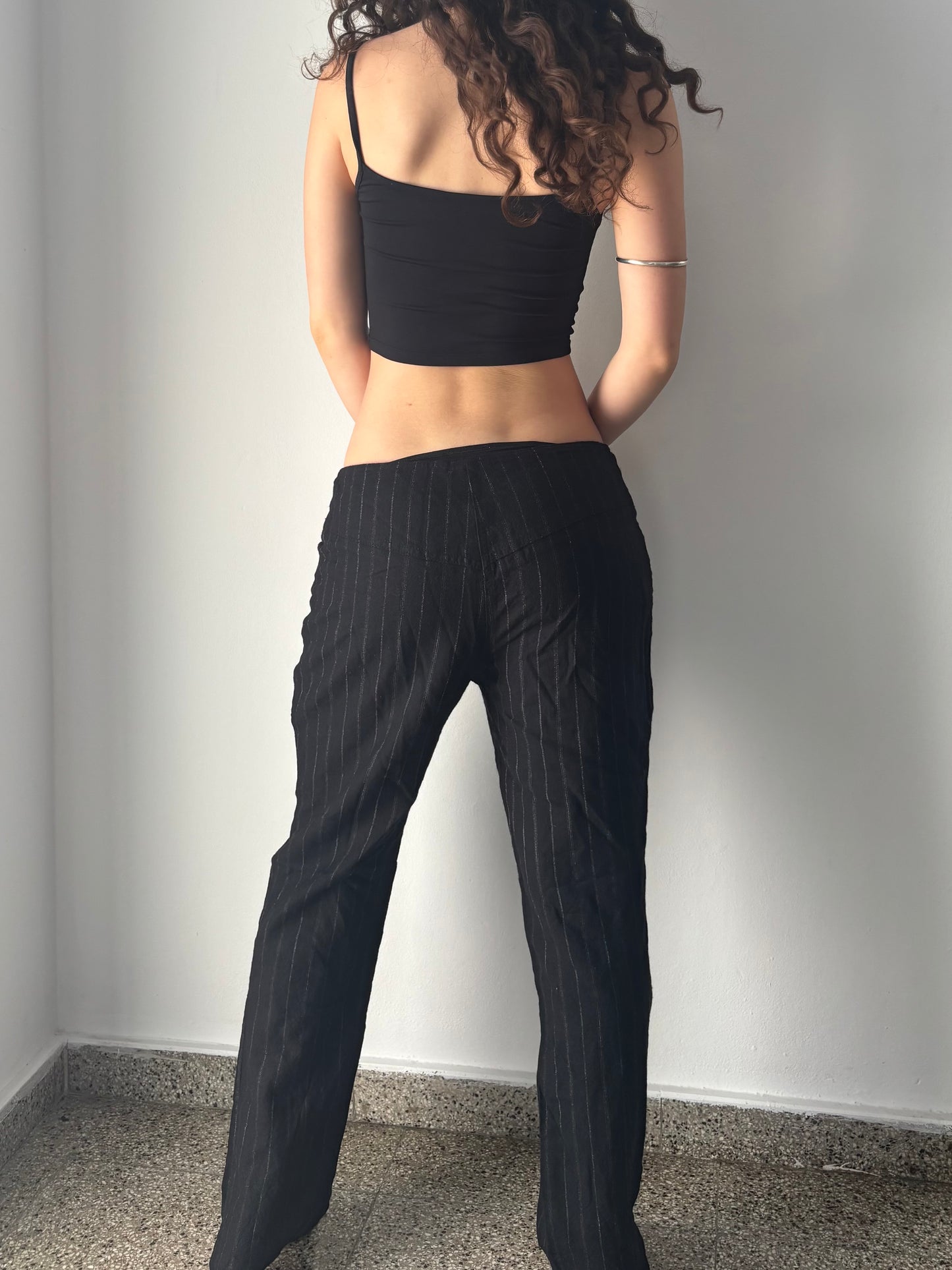 Black striped pants