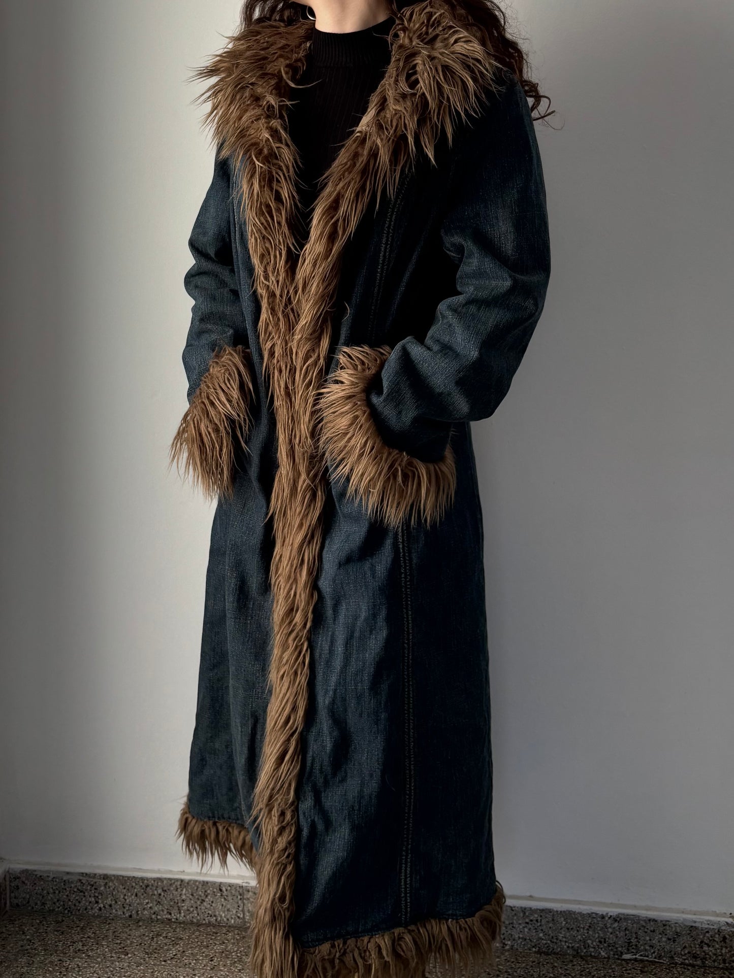 Dorothy Perkins denim afghan coat