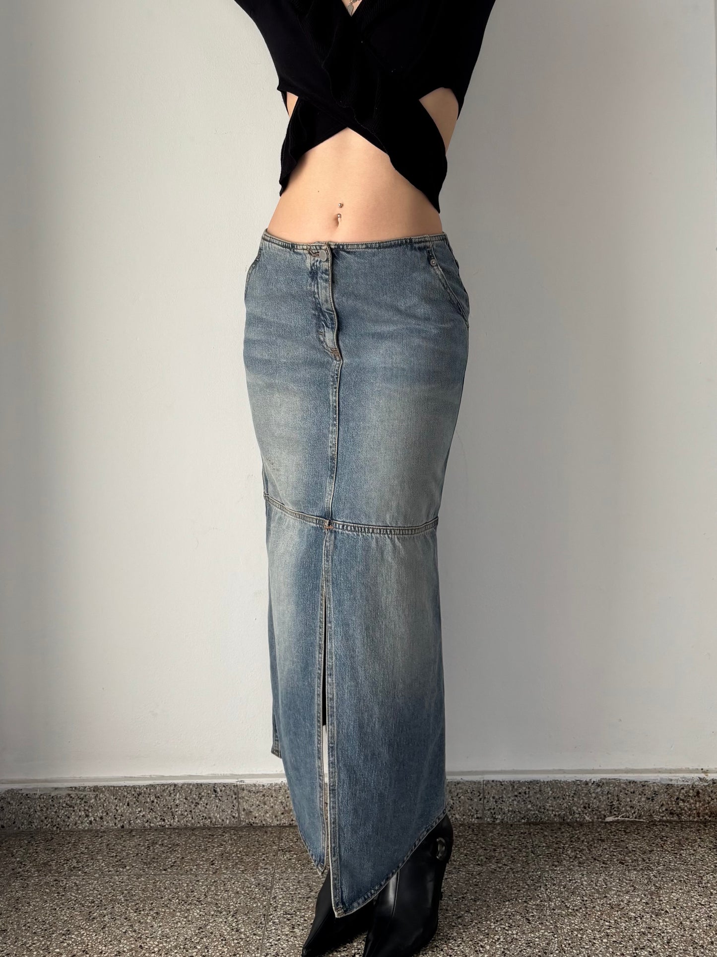 Benetton maxi denim skirt