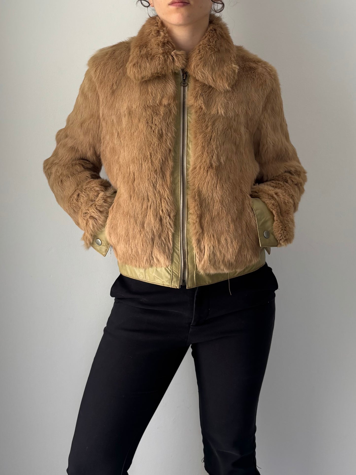 Real Fur zip up jacket