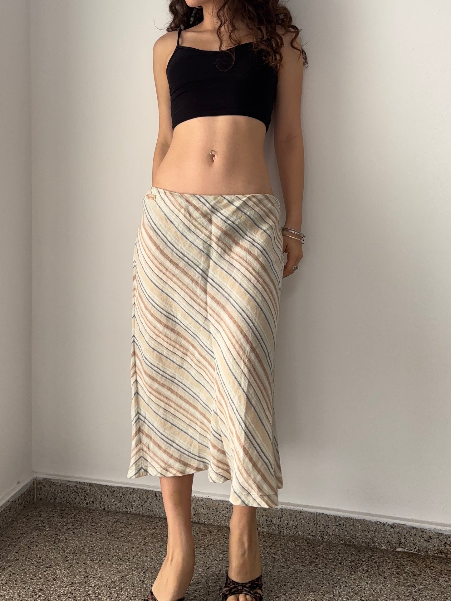 Marlboro Classics strip midi skirt
