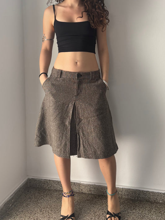 Brown midi skirt